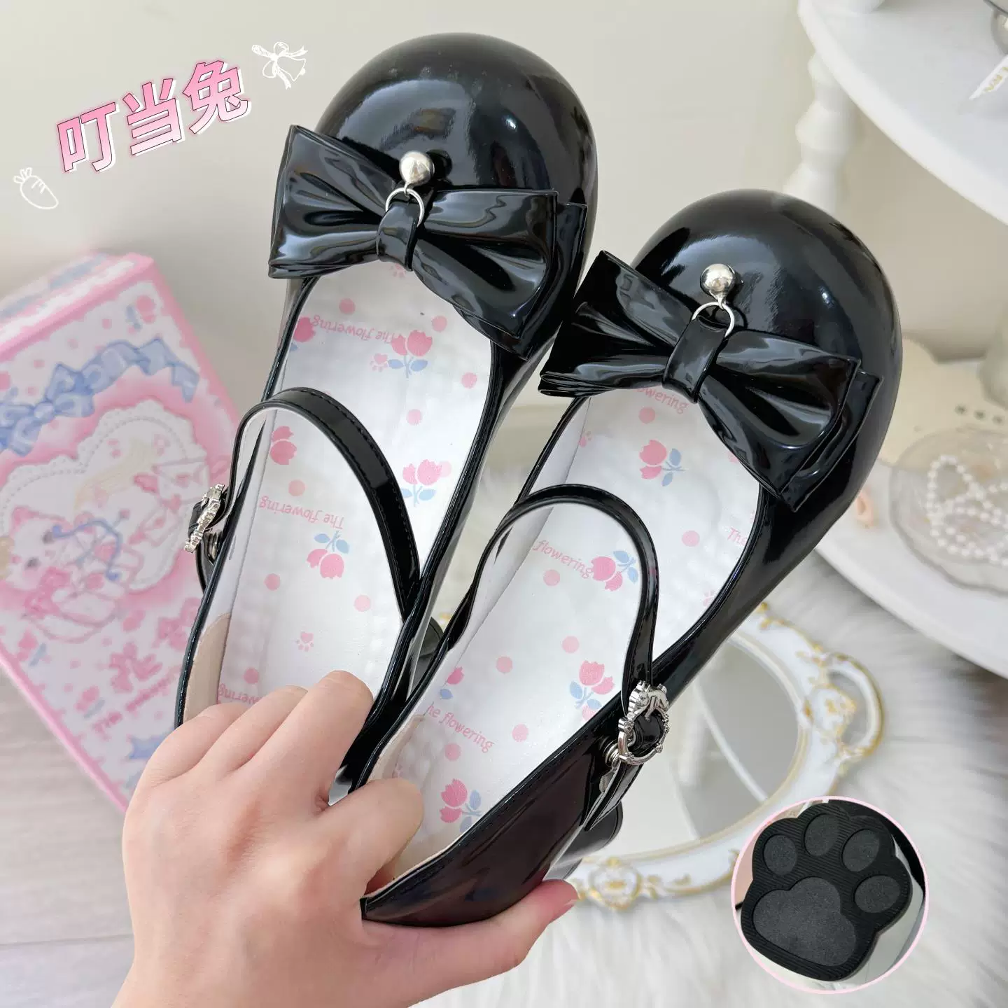 Dingbell Bunny - Sweet Lolita Round Toe Shoes, Cat Paw Heel - Image 10