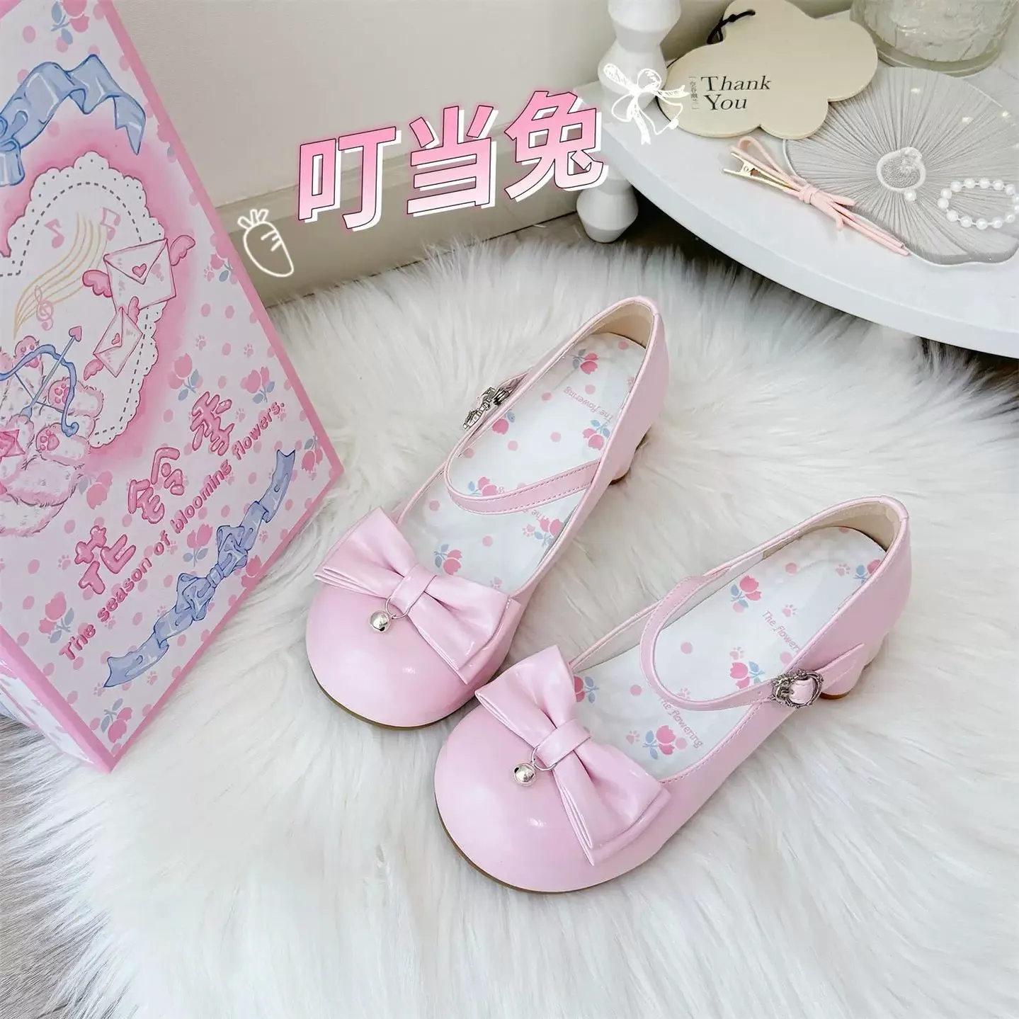 Dingbell Bunny - Sweet Lolita Round Toe Shoes, Cat Paw Heel - Image 5