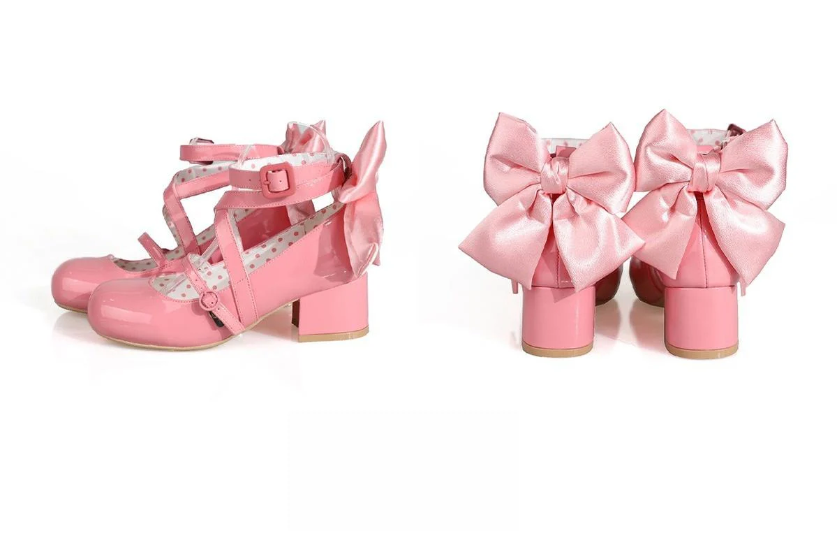 MODO - Follow in the Moonlight - Sweet Lolita Round Toe Shoes with Large Bow - Image 25