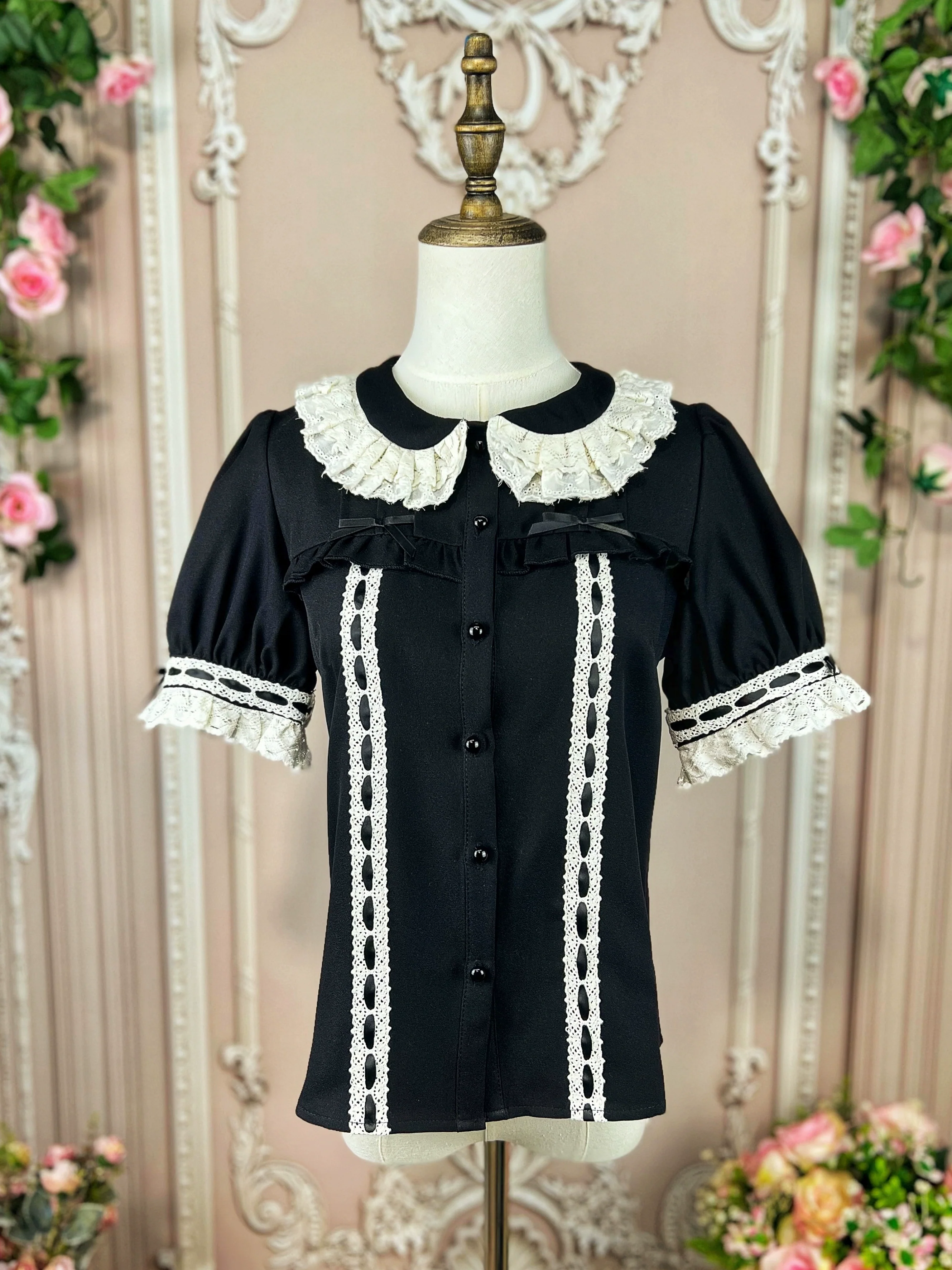 DMFS - Sweet Lolita Shirt Vintage Doll Collar Summer Top - Image 11