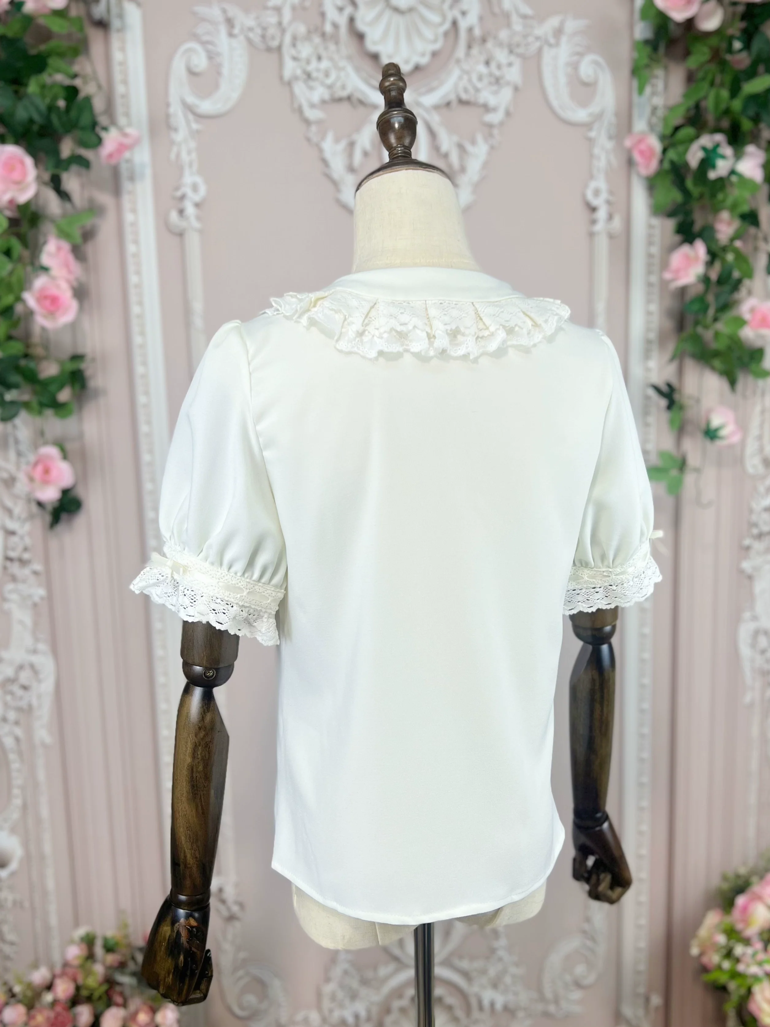 DMFS - Sweet Lolita Shirt Vintage Doll Collar Summer Top - Image 8