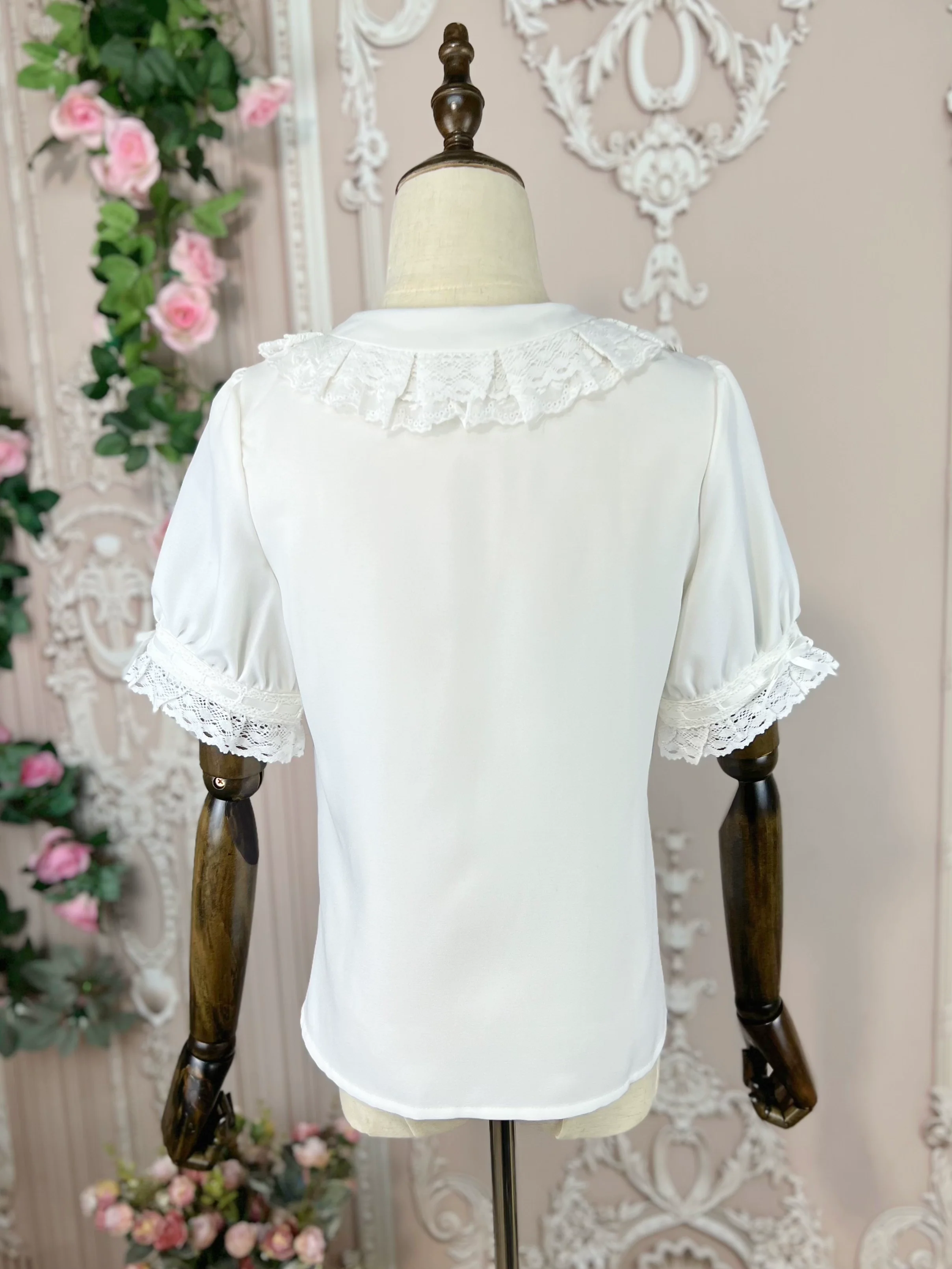 DMFS - Sweet Lolita Shirt Vintage Doll Collar Summer Top - Image 9