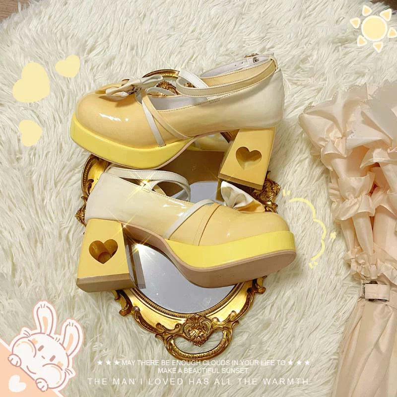 A Can of Cocoa - Heart Function - Sweet Lolita Shoes Gradient Color High Heels - Image 11