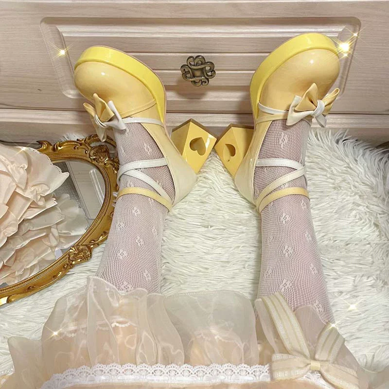 A Can of Cocoa - Heart Function - Sweet Lolita Shoes Gradient Color High Heels - Image 12