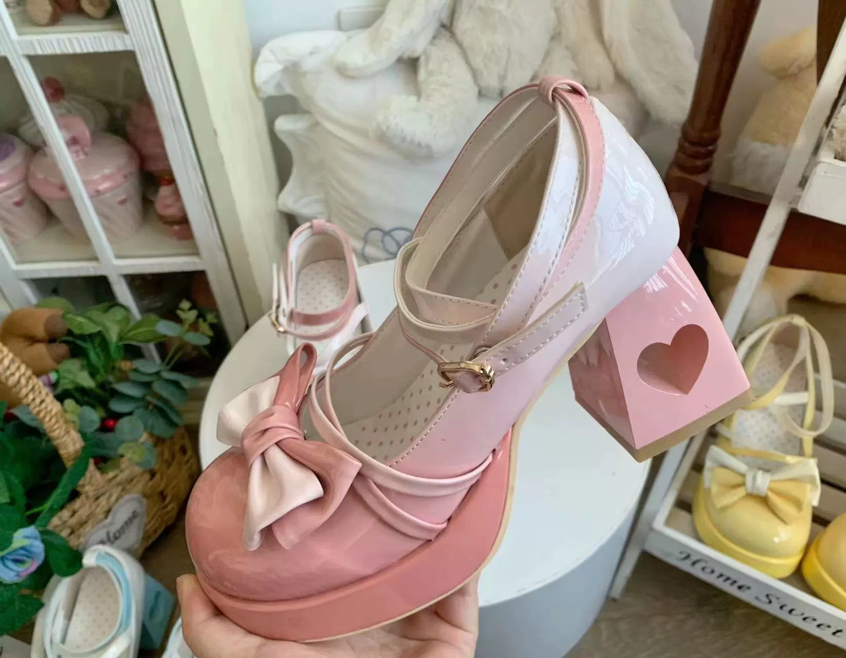 A Can of Cocoa - Heart Function - Sweet Lolita Shoes Gradient Color High Heels - Image 14