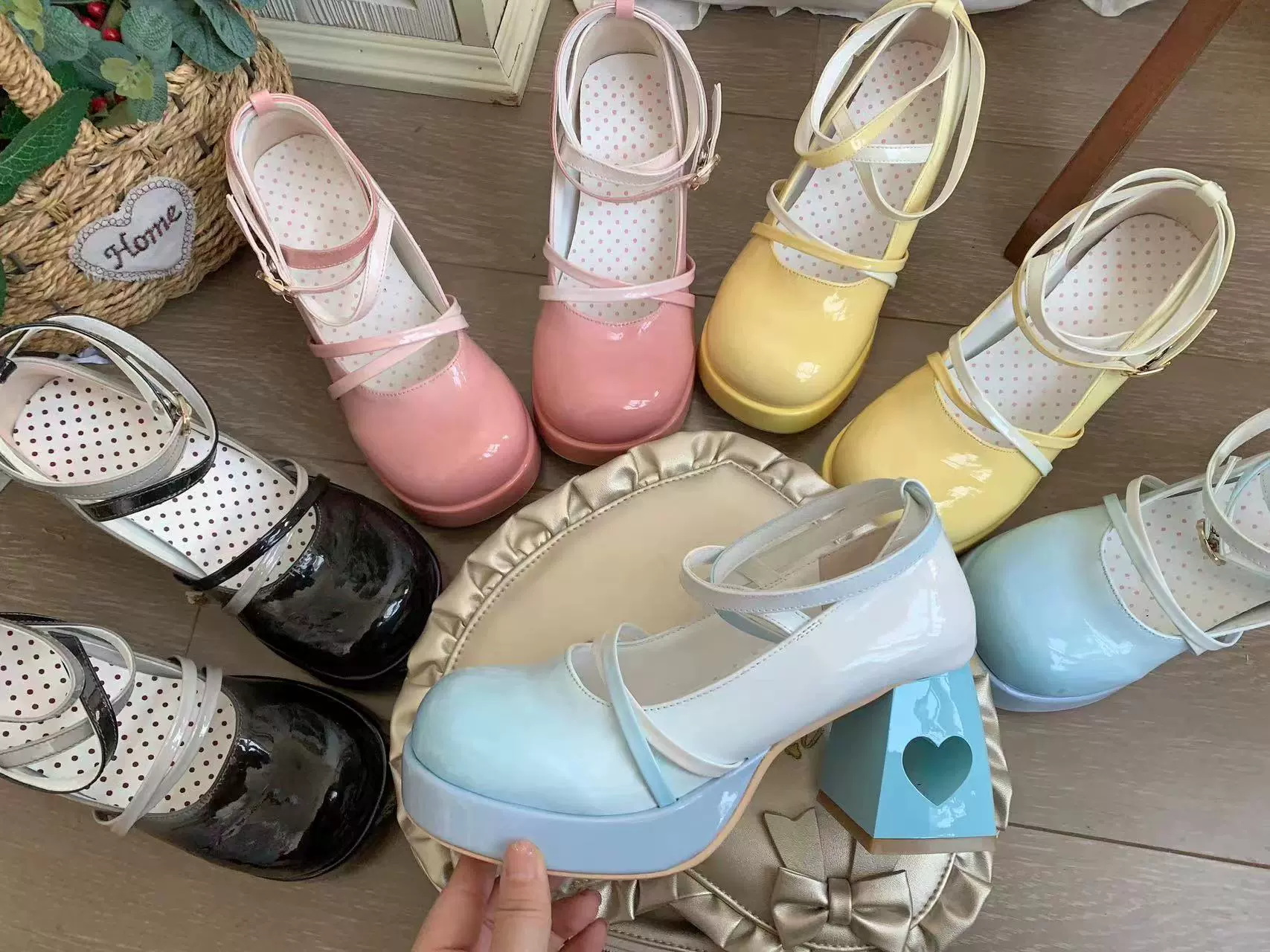A Can of Cocoa - Heart Function - Sweet Lolita Shoes Gradient Color High Heels - Image 16