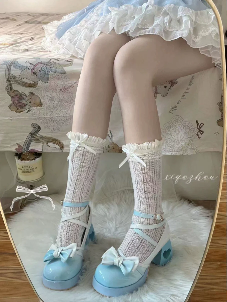 A Can of Cocoa - Heart Function - Sweet Lolita Shoes Gradient Color High Heels - Image 17