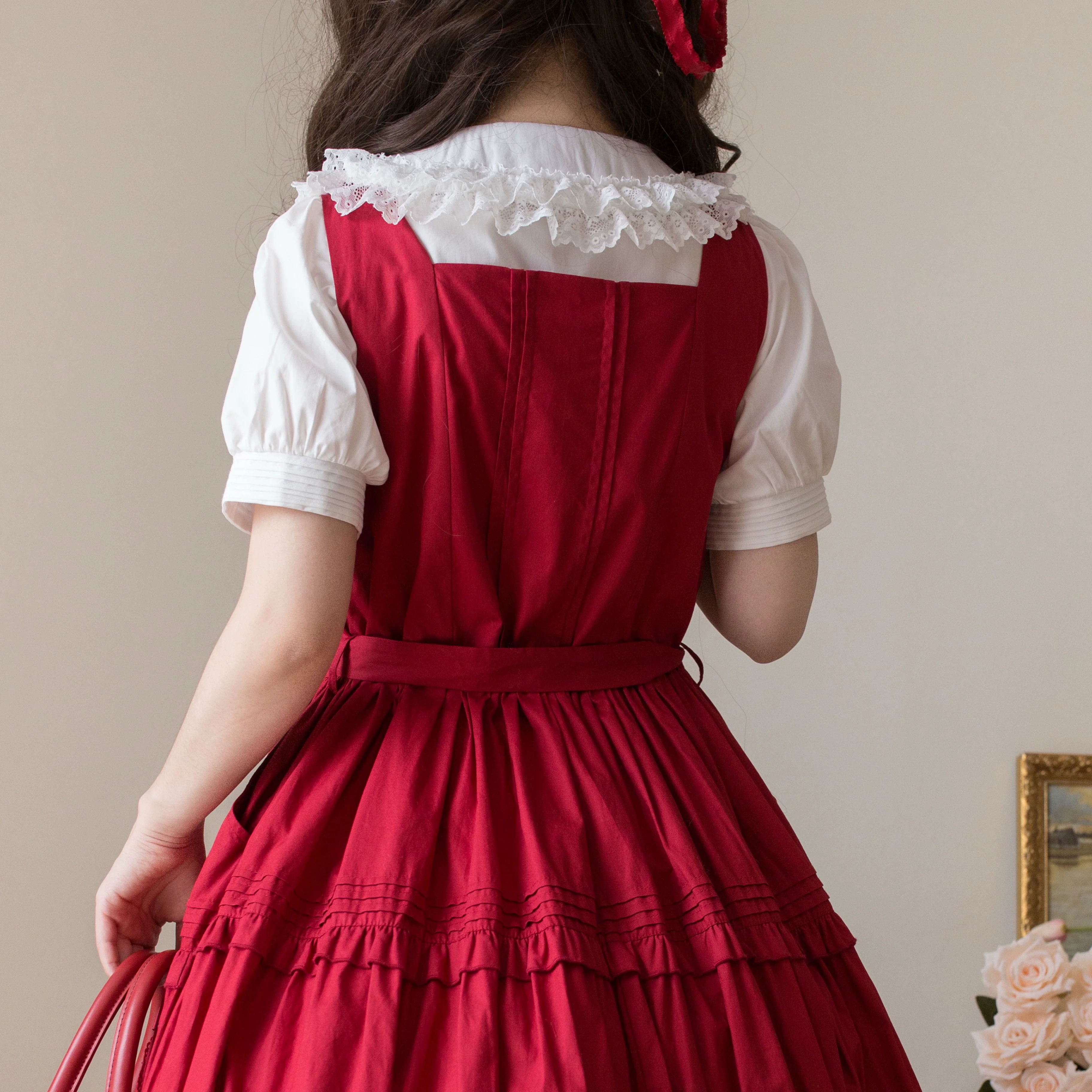 Semi-sweet Milk Cake - Sweet Lolita Short Sleeve Blouse with Lace Peter Pan Collar - Image 15
