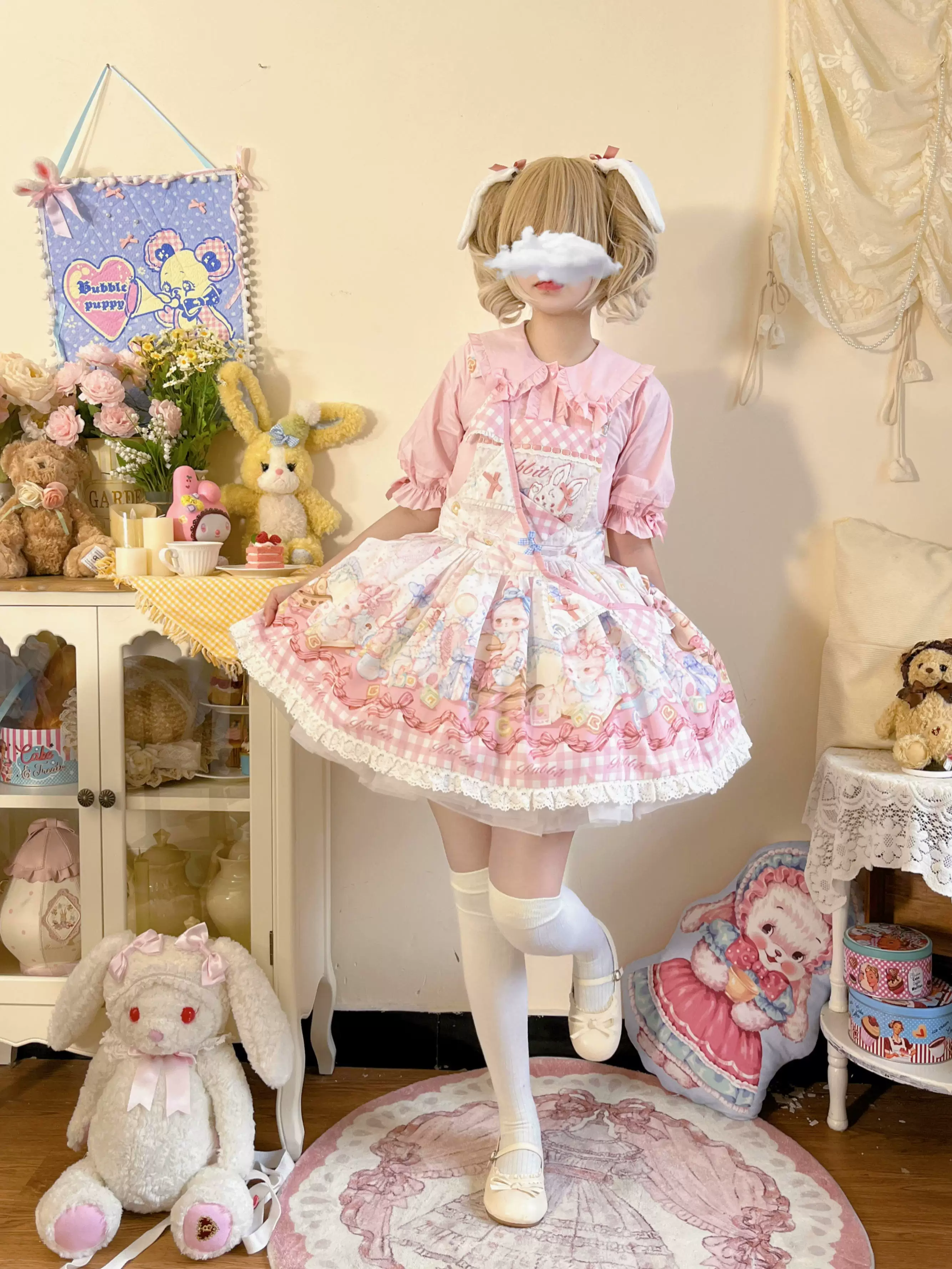 Cute Rabbit - Sweet Lolita Short Sleeve Shirt, Bunny Ears - Image 11