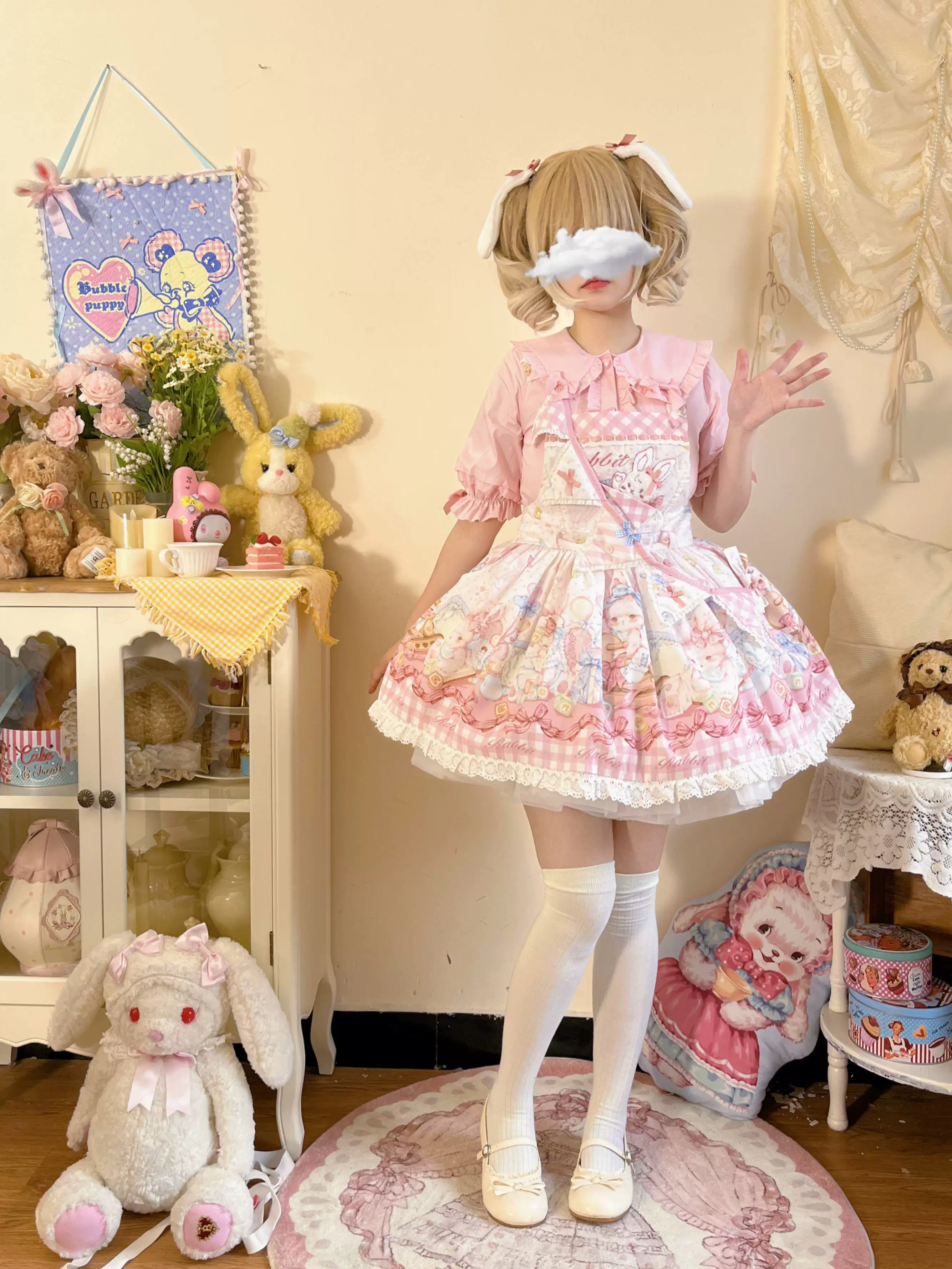 Cute Rabbit - Sweet Lolita Short Sleeve Shirt, Bunny Ears - Image 12