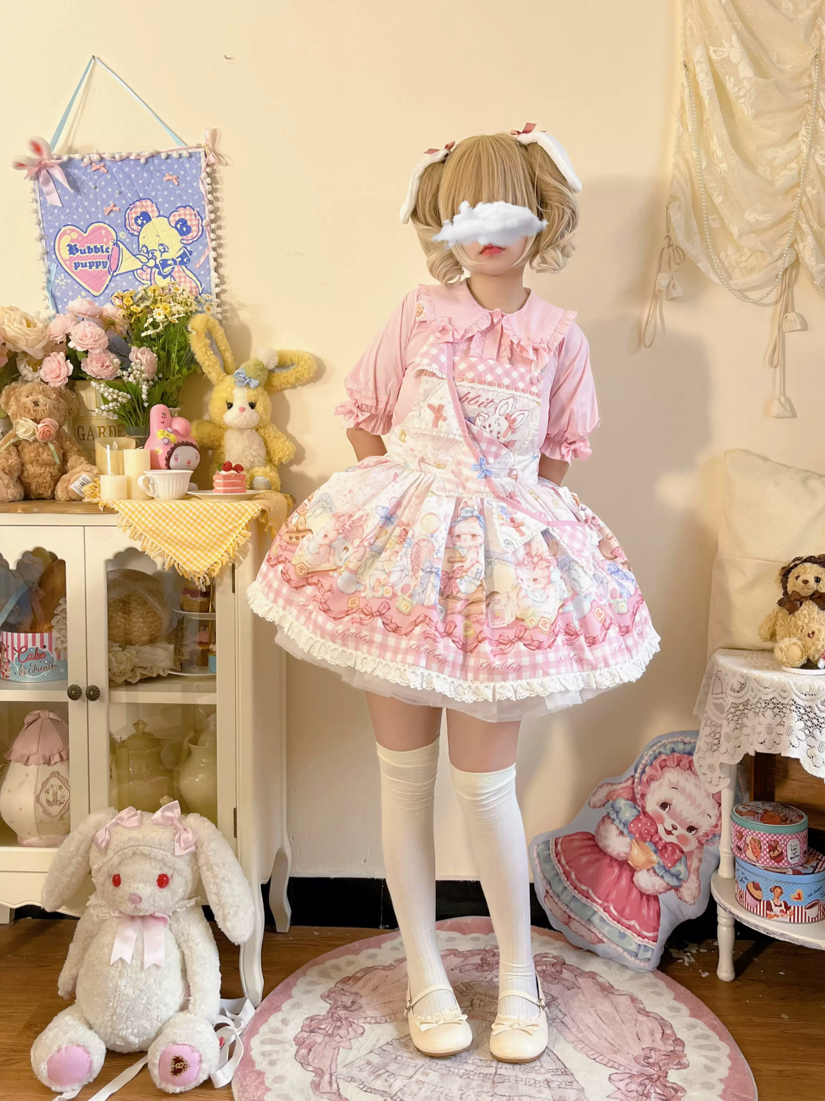 Cute Rabbit - Sweet Lolita Short Sleeve Shirt, Bunny Ears - Image 13