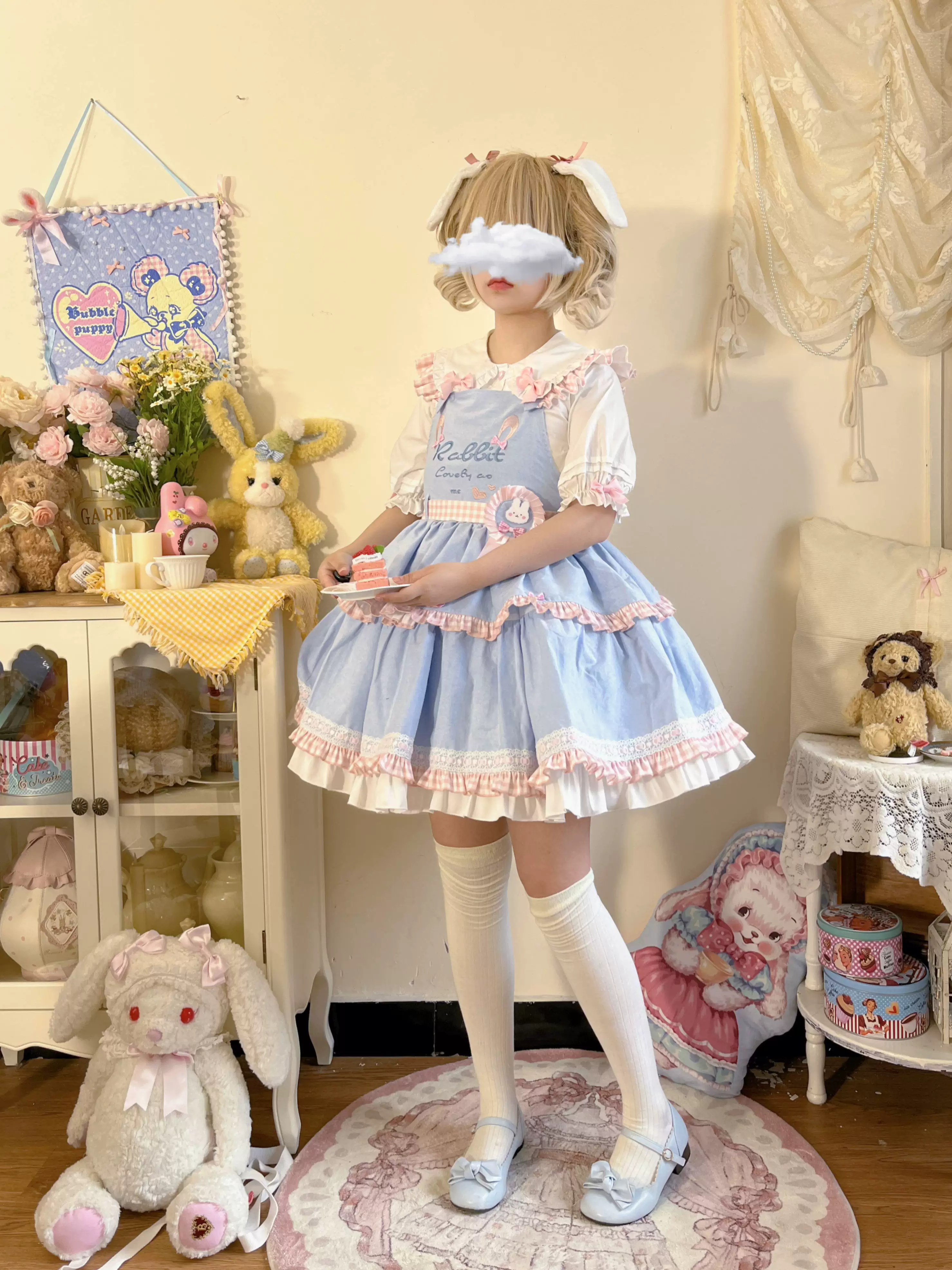 Cute Rabbit - Sweet Lolita Short Sleeve Shirt, Bunny Ears - Image 22