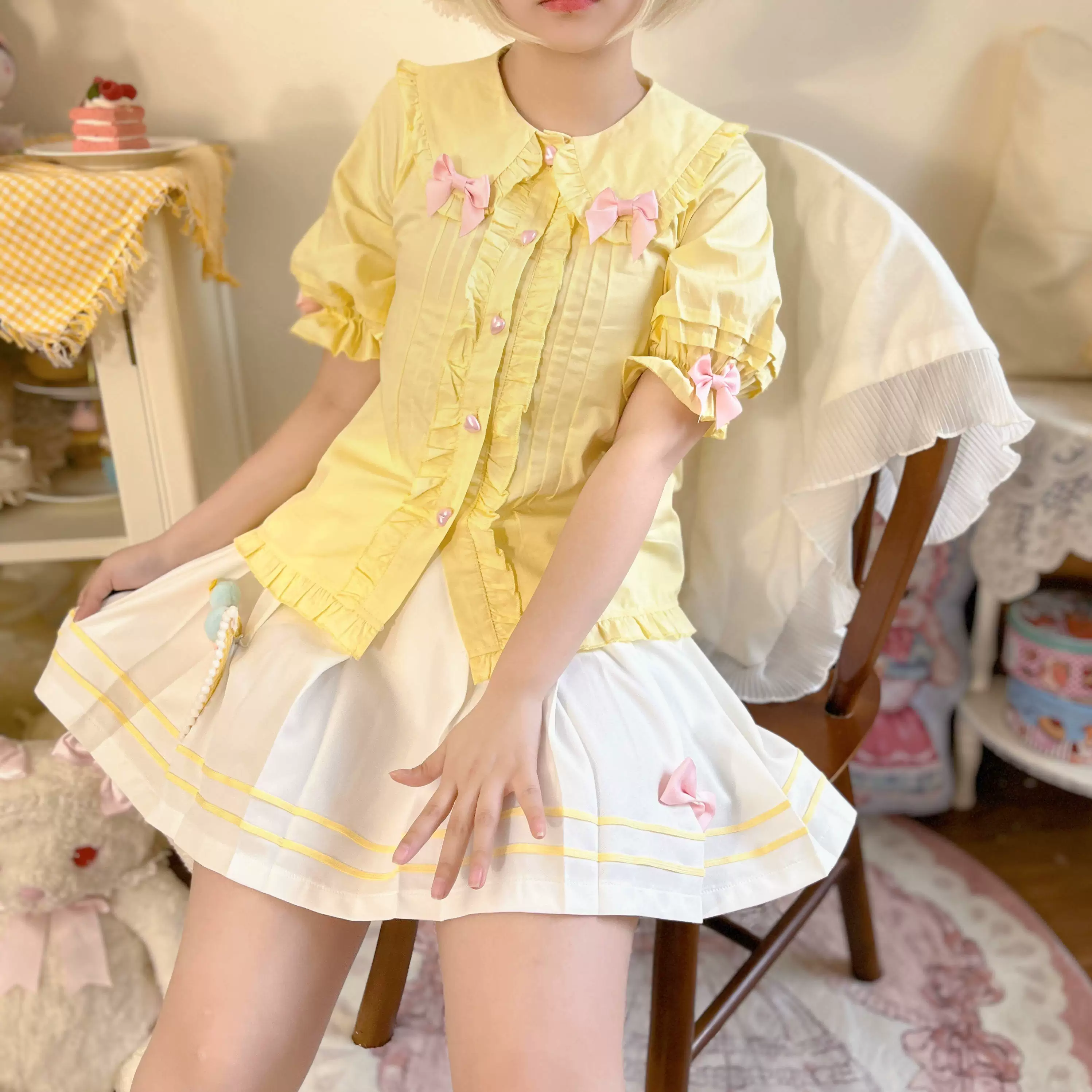 Cute Rabbit - Sweet Lolita Short Sleeve Shirt, Bunny Ears - Image 4