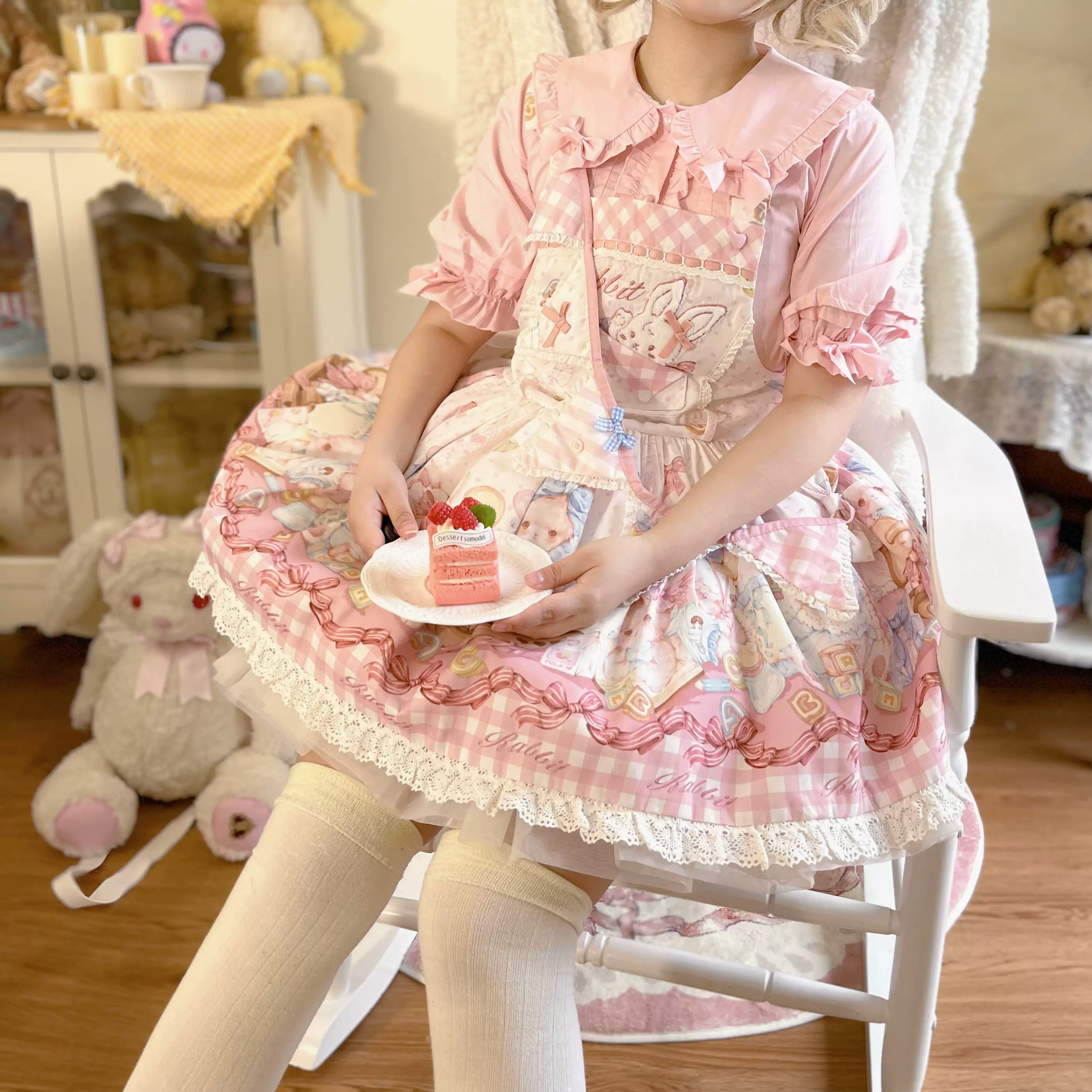 Cute Rabbit - Sweet Lolita Short Sleeve Shirt, Bunny Ears - Image 6