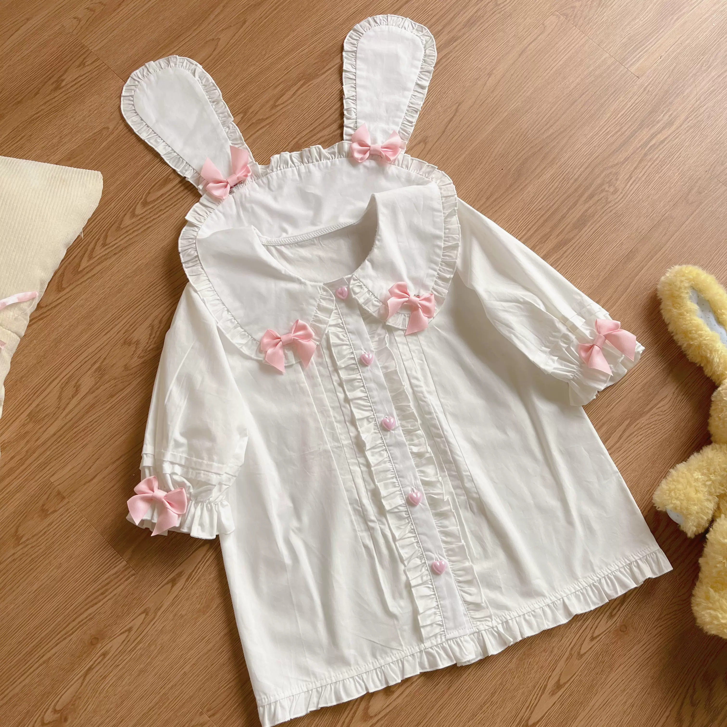 Cute Rabbit - Sweet Lolita Short Sleeve Shirt, Bunny Ears - Image 8