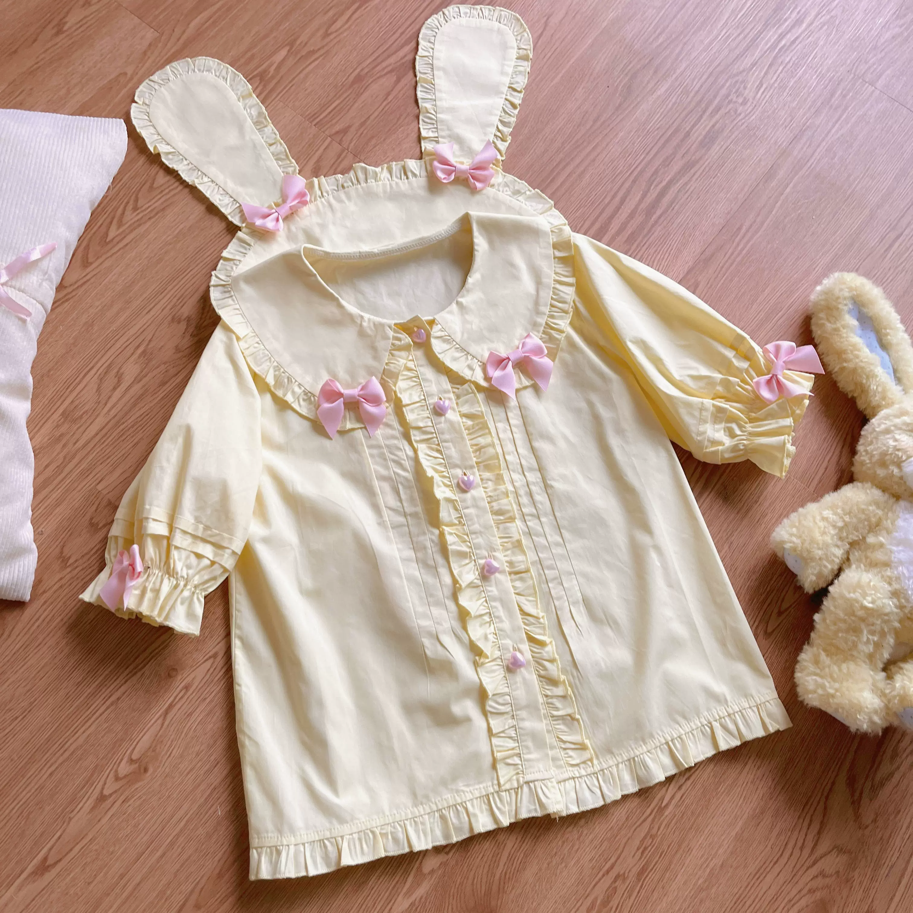 Cute Rabbit - Sweet Lolita Short Sleeve Shirt, Bunny Ears - Image 9