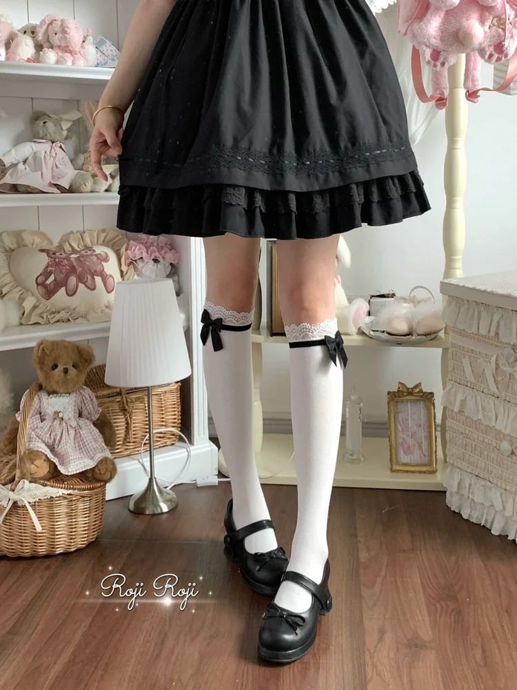 Roji Roji - Sweet Lolita Socks With Lace & Bow Details - Image 15