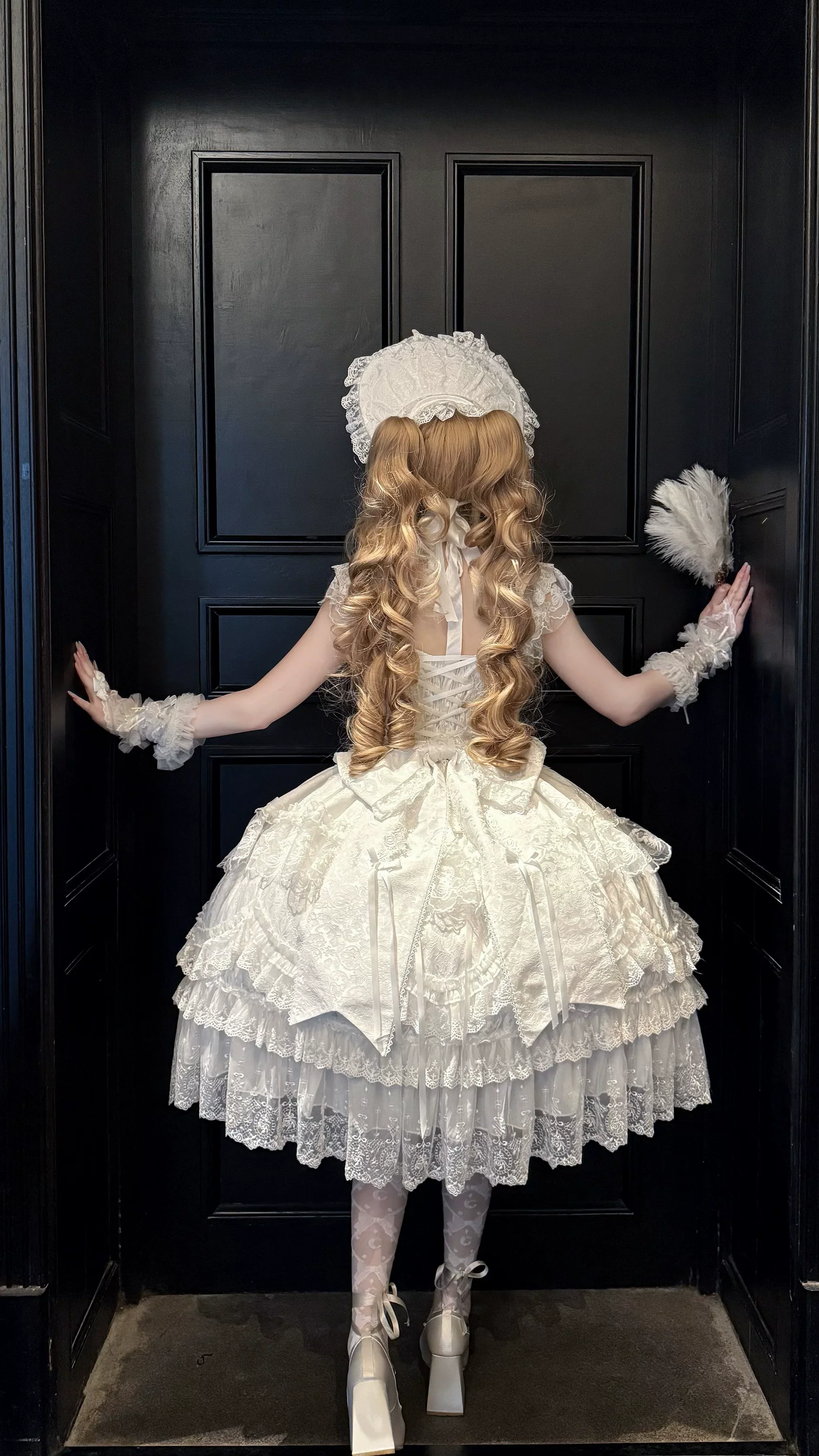 Eternal Floral Whisper - Sweet Lolita Tiered JSK Dress with Lace - Image 11