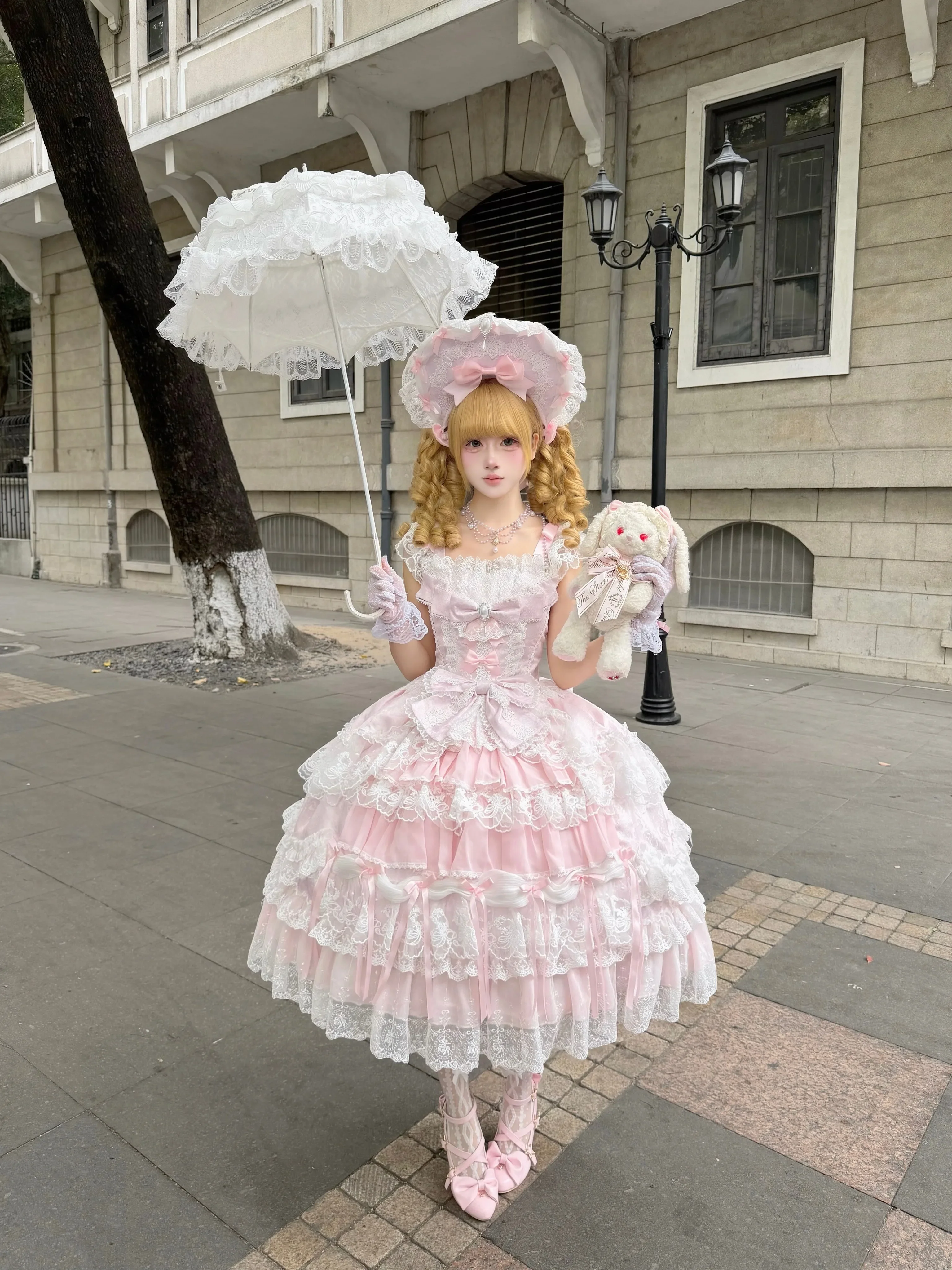 Eternal Floral Whisper - Sweet Lolita Tiered JSK Dress with Lace - Image 15