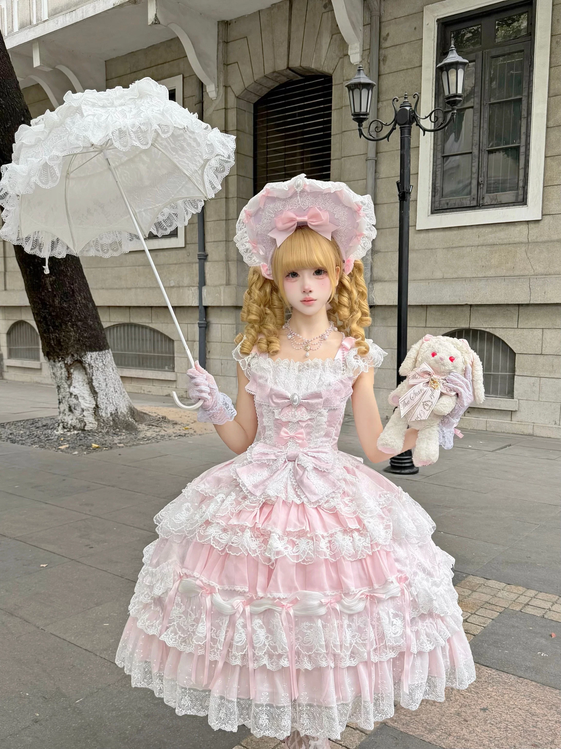 Eternal Floral Whisper - Sweet Lolita Tiered JSK Dress with Lace - Image 17