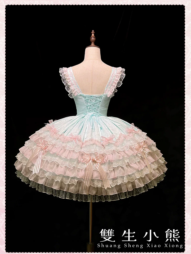 Shuang Sheng Xiao Xiong - Heart of Love - Sweet Lolita Wedding JSK, Bow Details - Image 71