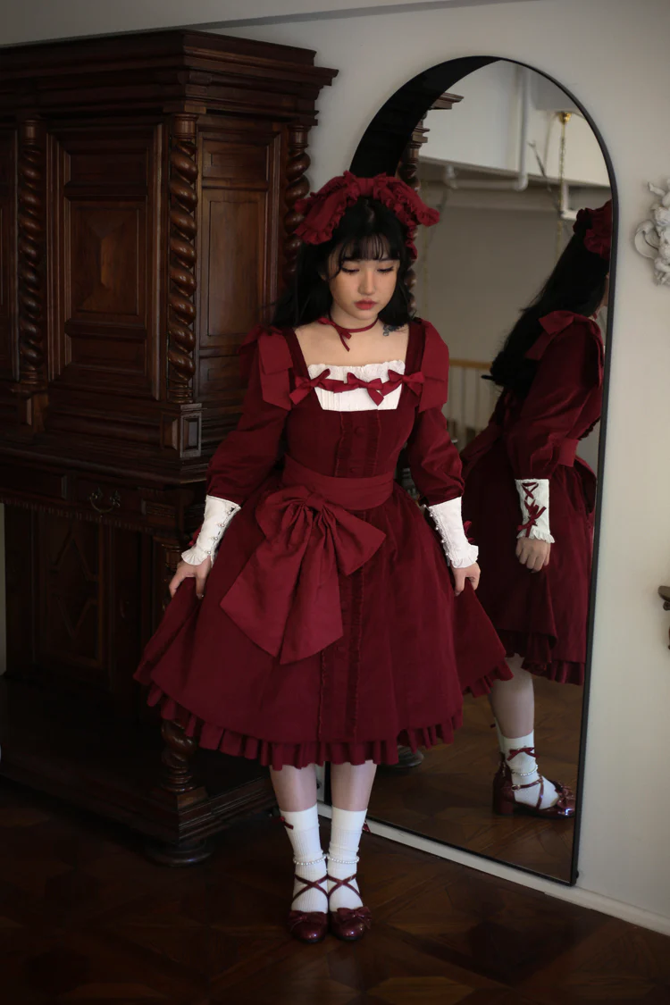 Annie's Gift - Elegant Velvet Lolita OP Dress - Image 2