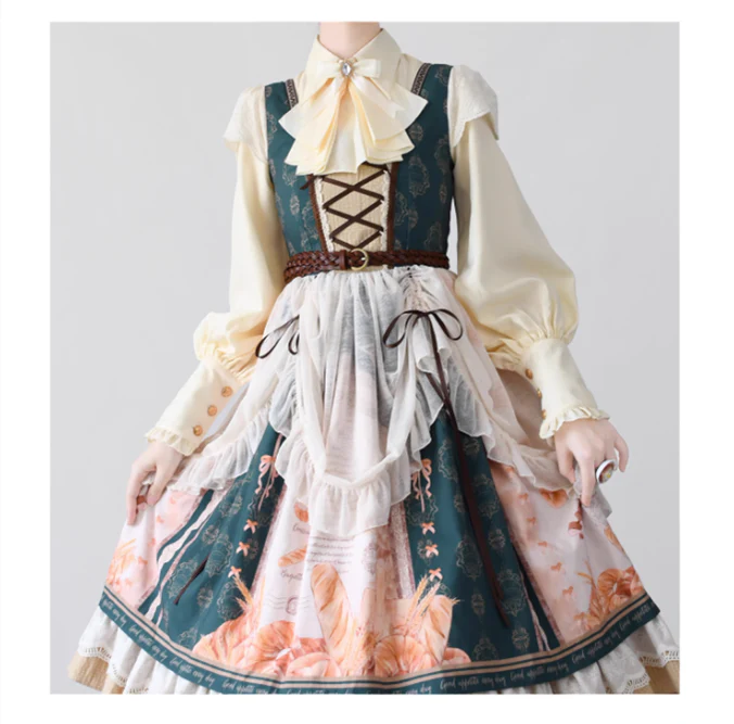 Elegant Lolita Slim Fit Mutton Sleeve Blouse - Image 35