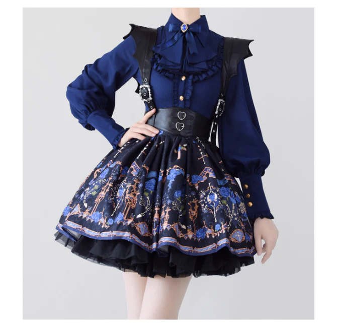 Elegant Lolita Slim Fit Mutton Sleeve Blouse - Image 40