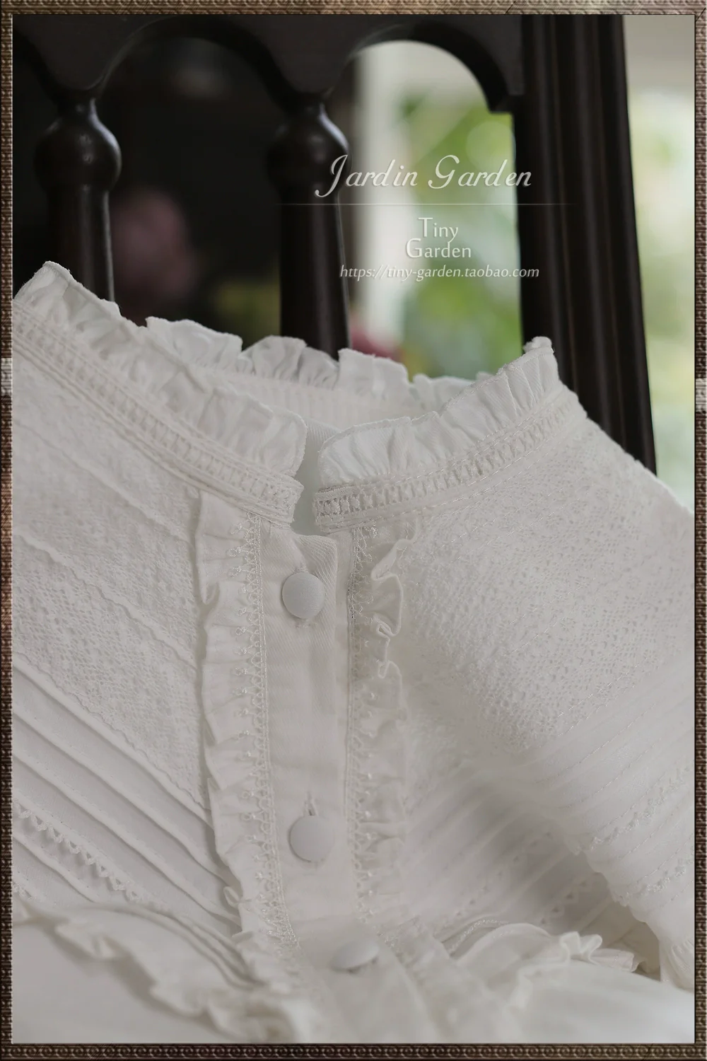 Black Forest Garden - Classic Lolita Blouse Mutton Leg Sleeves Stand Collar Shirt - Image 5
