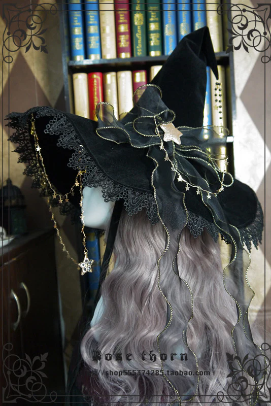 Rose Thorn - Twinkle Veil Lolita Halloween Witch Hat - Image 17