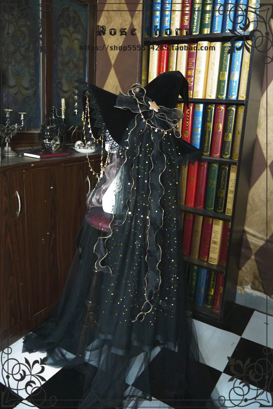 Rose Thorn - Twinkle Veil Lolita Halloween Witch Hat - Image 6
