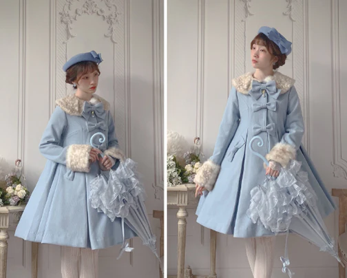 Casual Lolita Winter Wool Down Coat Multicolors - Image 37