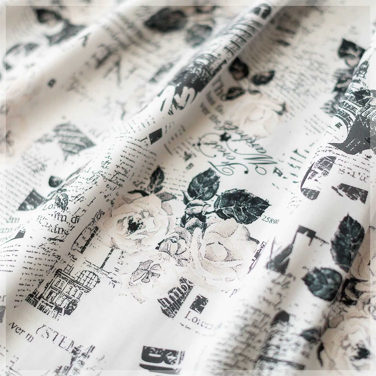 Forest Holiday - Vintage Classic Lolita Newspaper Printed OP Dress - Image 5