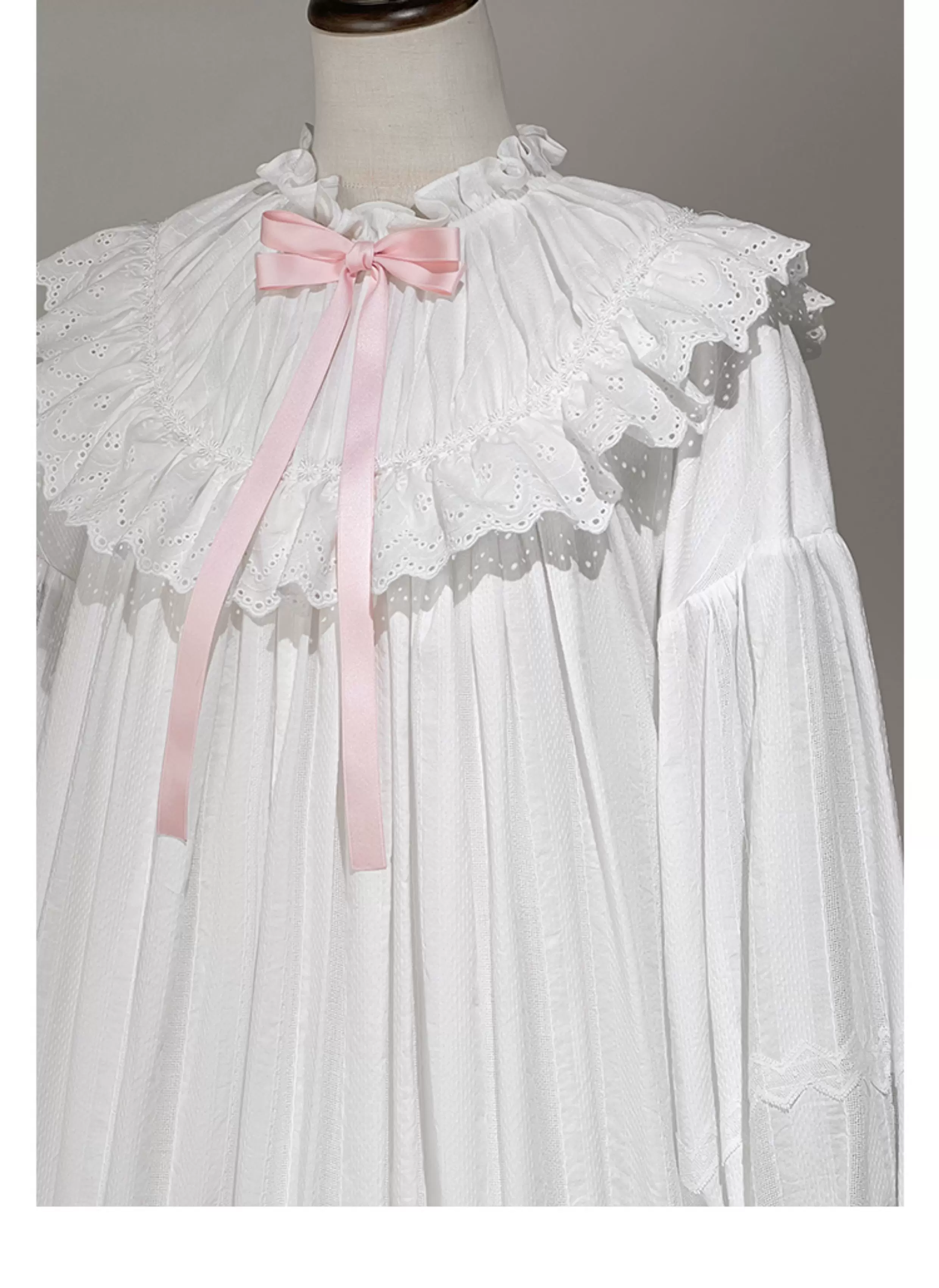 Lop-Eared Bunny Dream - Vintage Lolita Doll-like Nightdress, Ruffles & Bow - Image 12