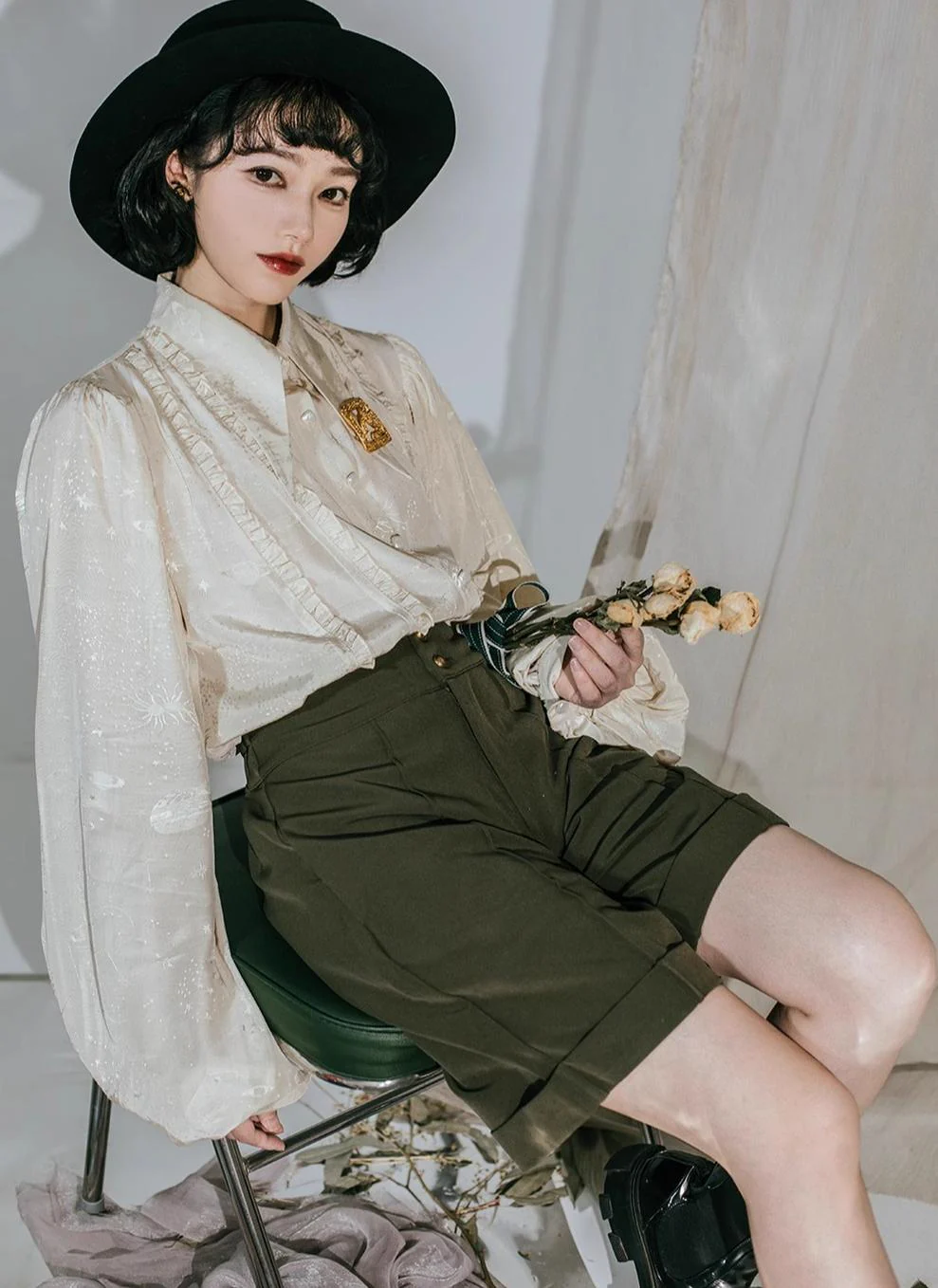 Starry for You - Vintage Lolita Shirt, American Retro Style Blouse - Image 14
