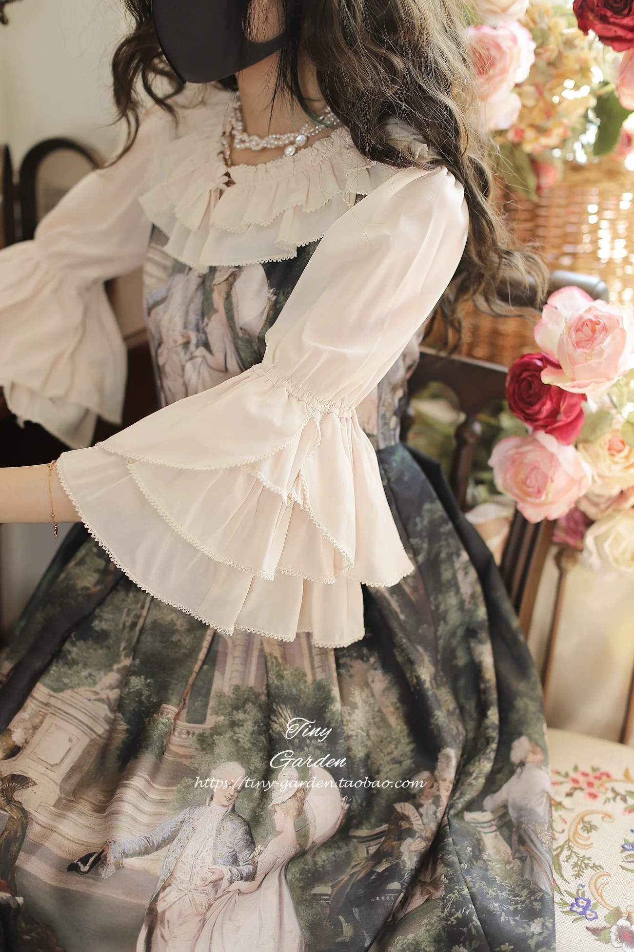 Summer Breeze 2.0 - Vintage Lolita Shirt Round Ruffled Collar/Princess Sleeves - Image 14