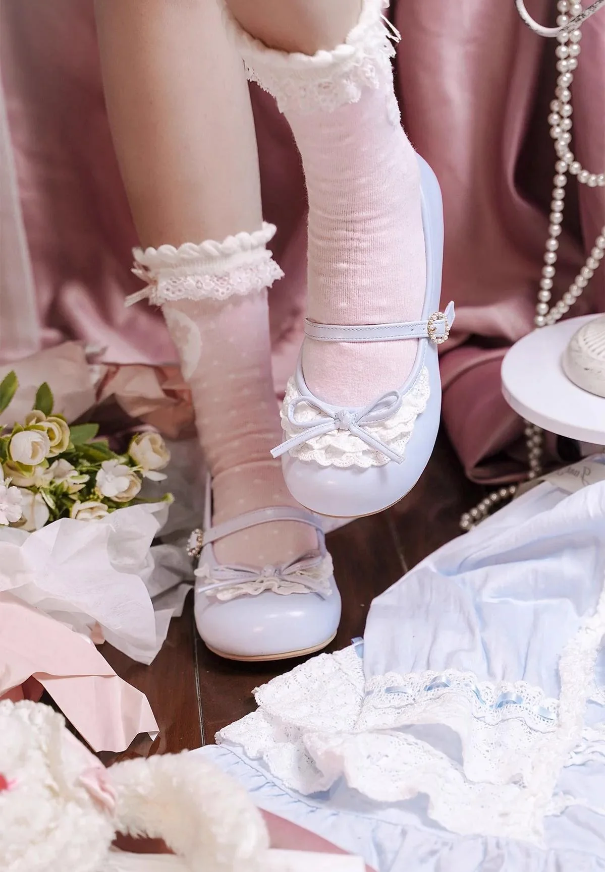 Young Layla - Vintage Lolita Shoes Low Heel Butterfly Shoes - Image 7