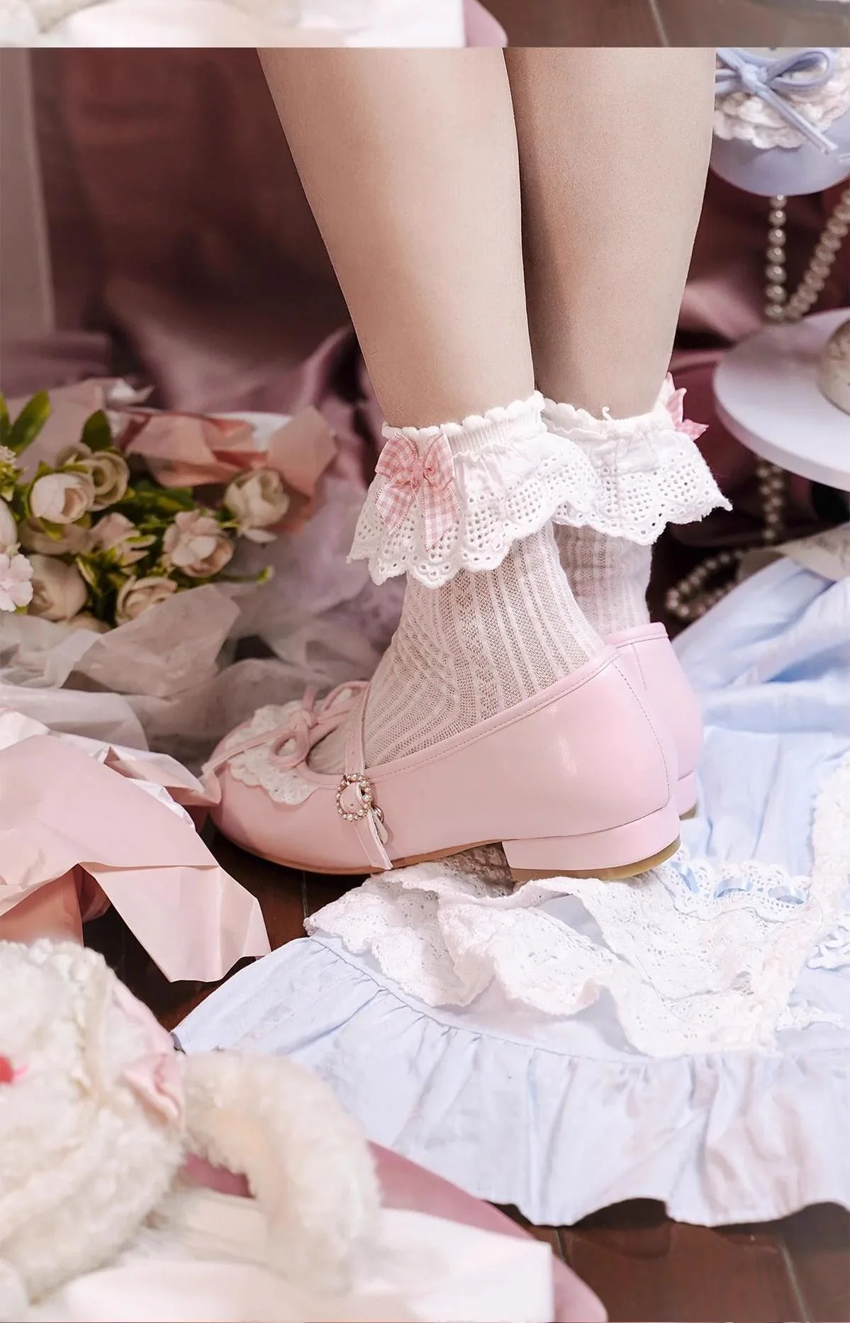 Young Layla - Vintage Lolita Shoes Low Heel Butterfly Shoes - Image 9
