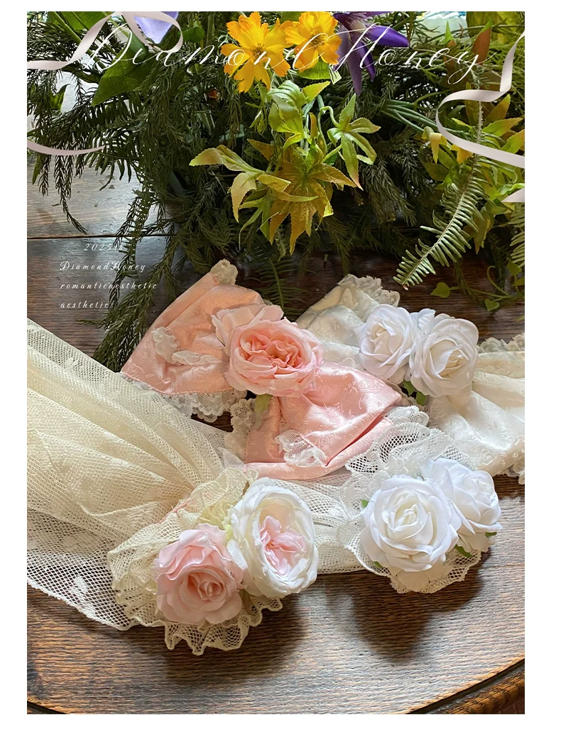 Love and Roses - Princess Bridal Wedding Lolita Dress With Rose Detail and Tiered Skirt - Image 34