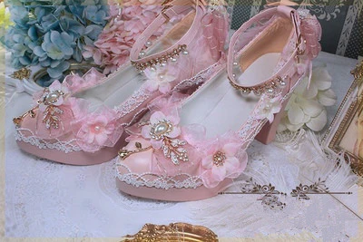 One Night - Wedding Lolita Floral Pointed Toe Heels - Image 11