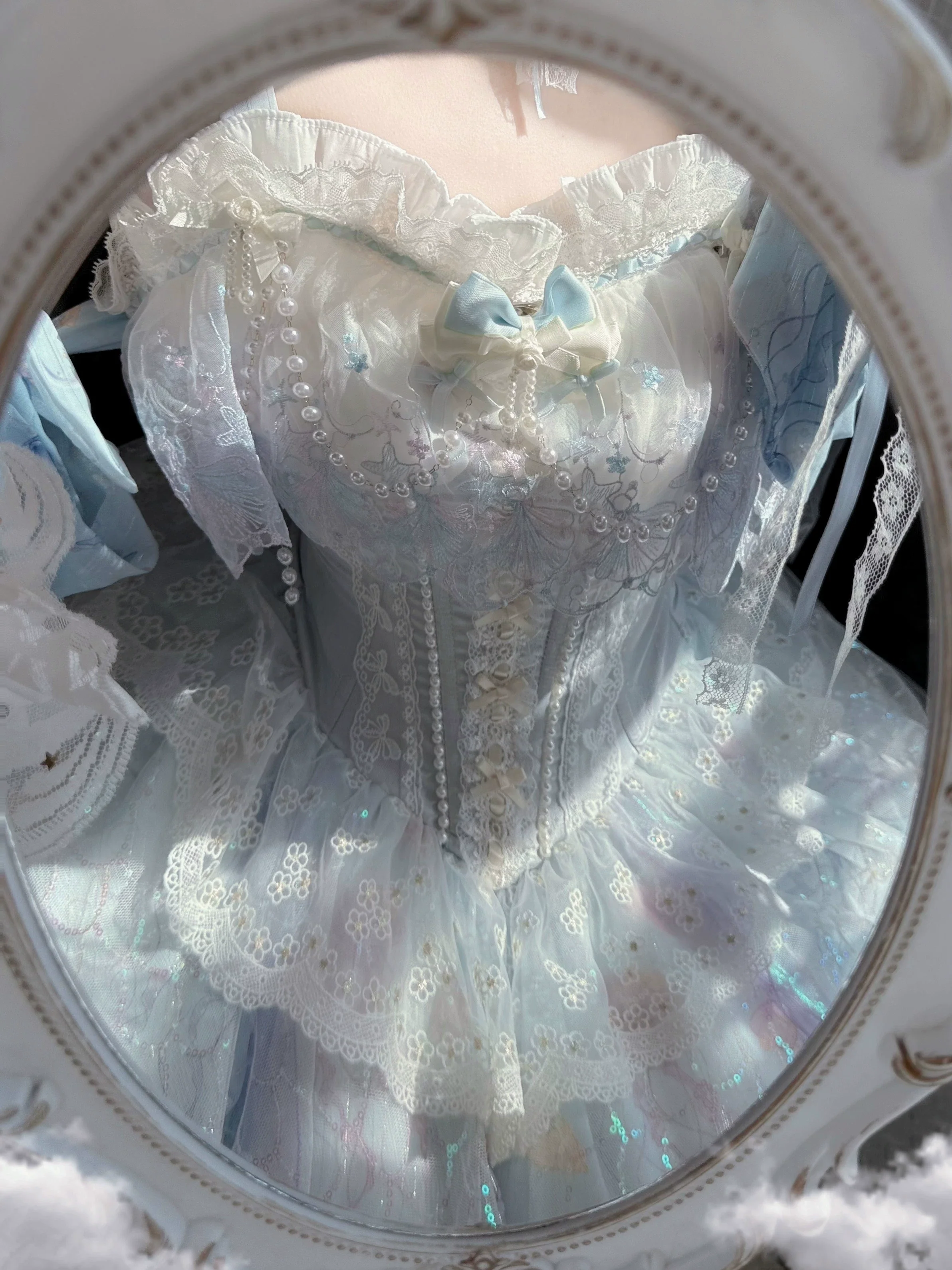 Qianmu - MermaidTears - Wedding Lolita JSK Dress, Ocean Theme - Image 14