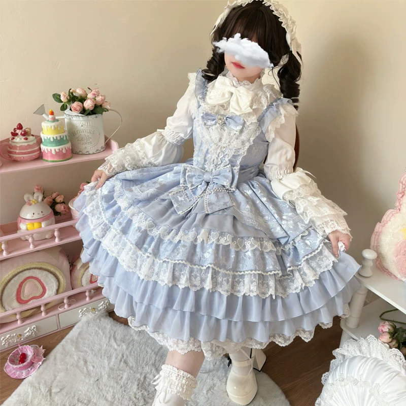Love Feathered Bond - Wedding Sweet Lolita JSK Dress, Hime Sleeve Blouse - Image 9