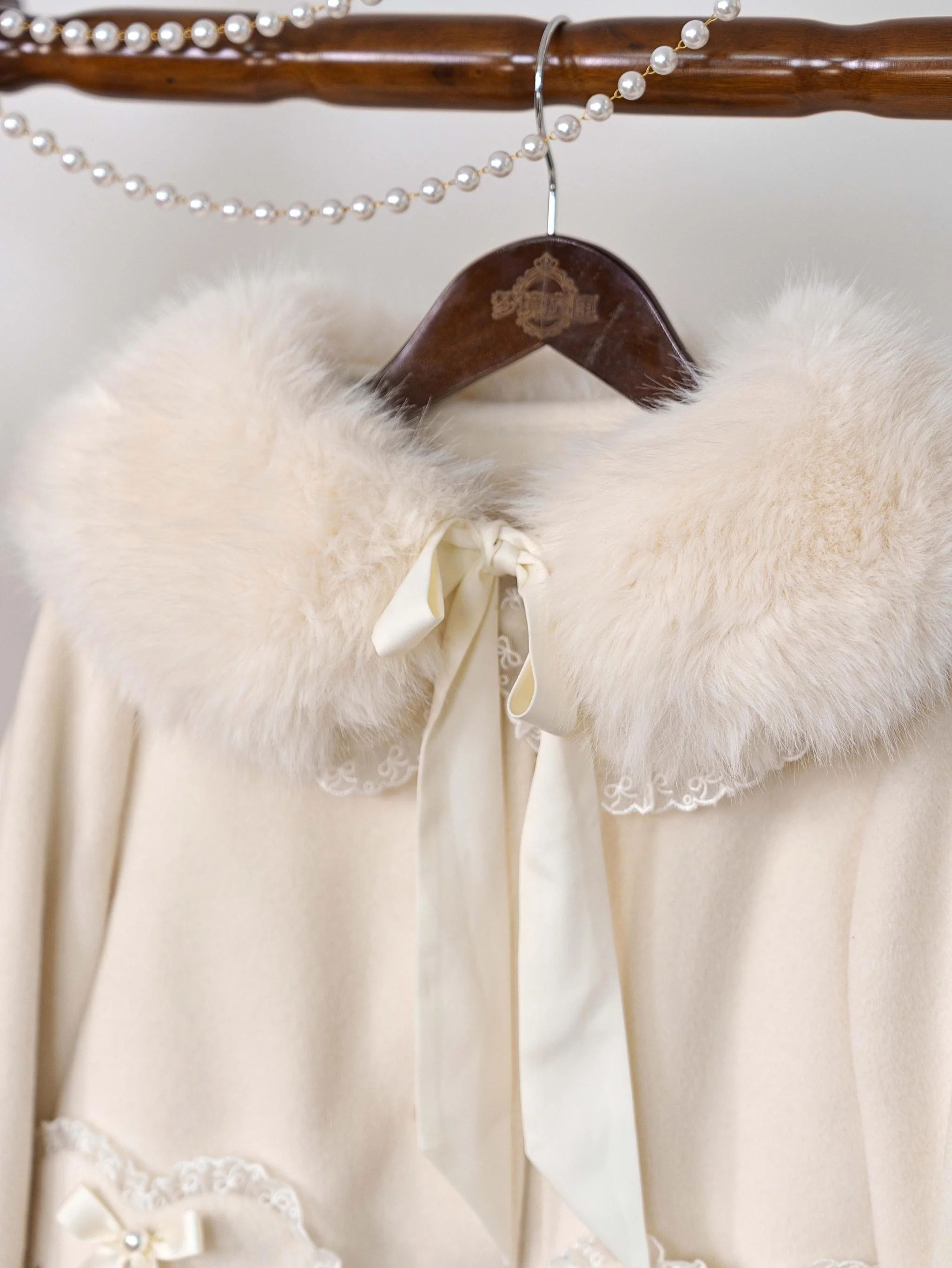 Milk Puff - Winter Fleece-lined Sweet Lolita Coat, Detachable Collar - Image 19