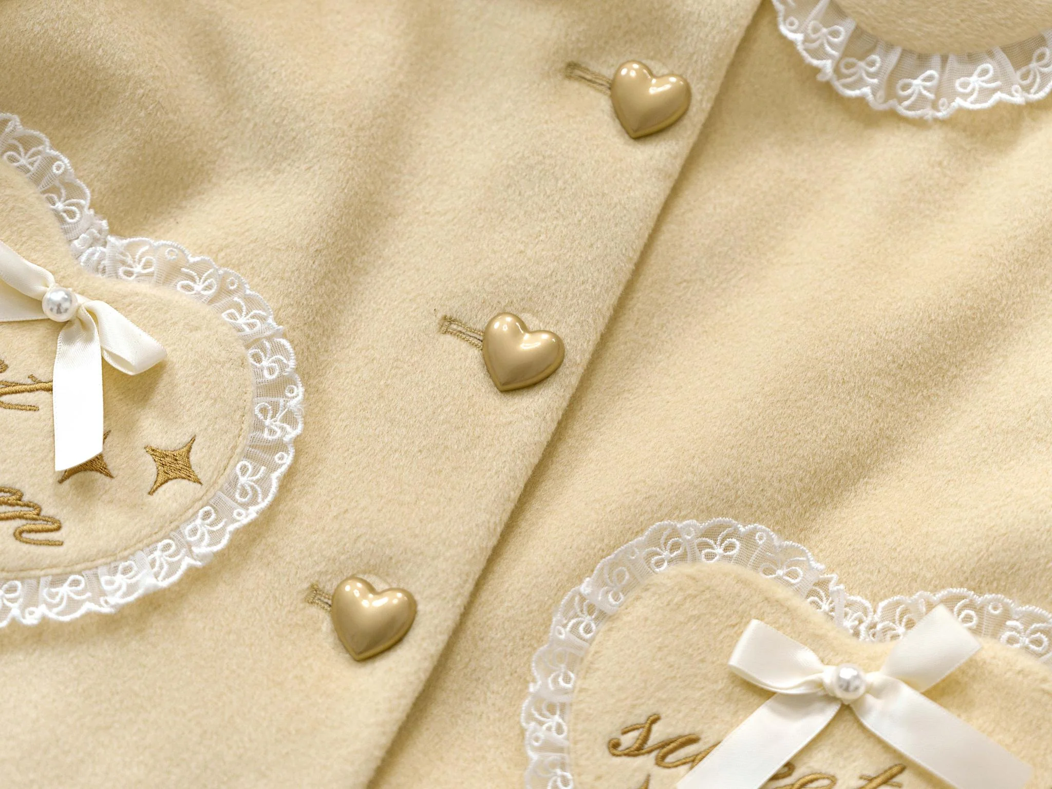 Milk Puff - Winter Fleece-lined Sweet Lolita Coat, Detachable Collar - Image 25