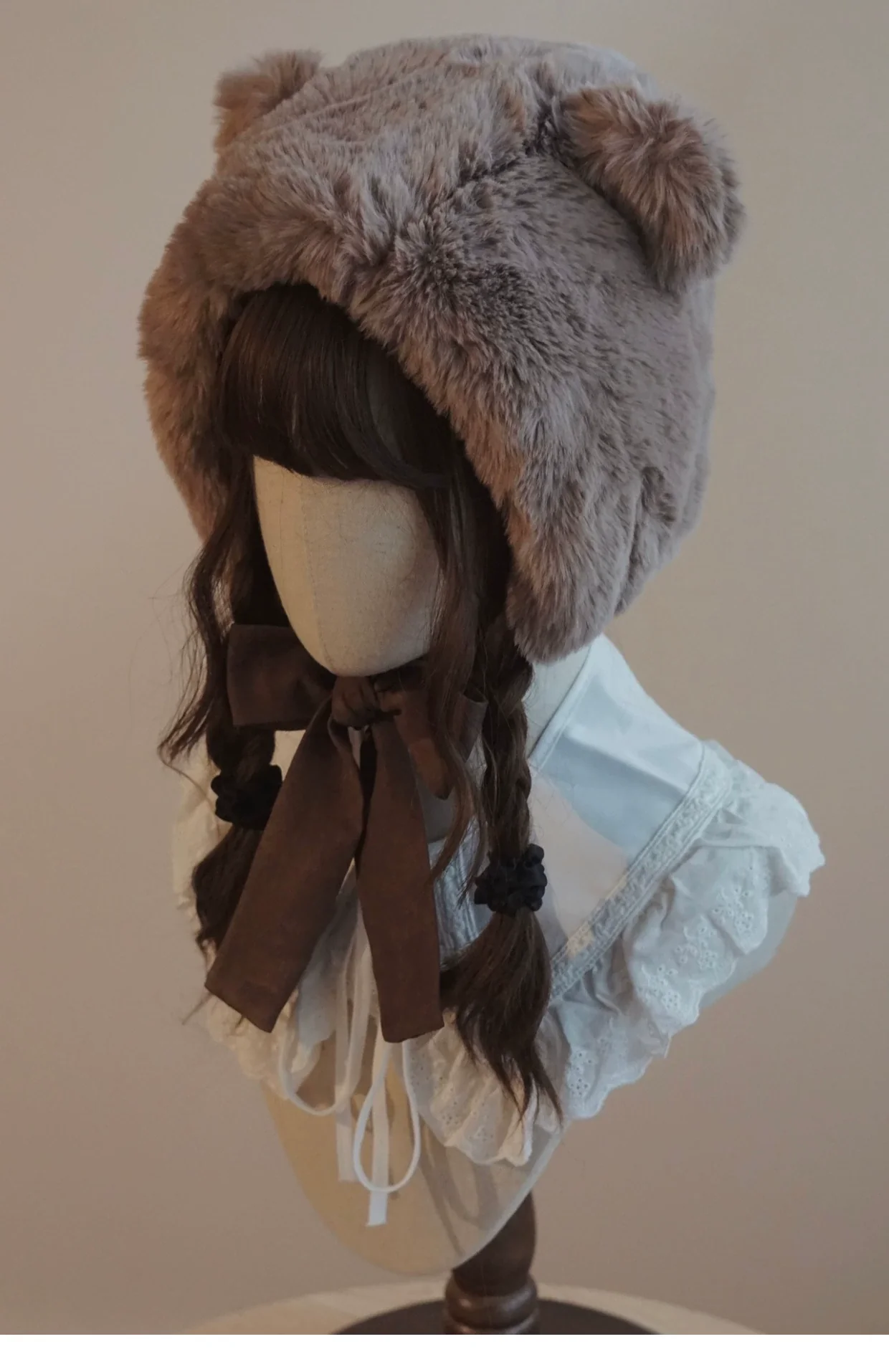 Besozealous - Winter Lolita Hat Bear Ears Hooded Hat - Image 20