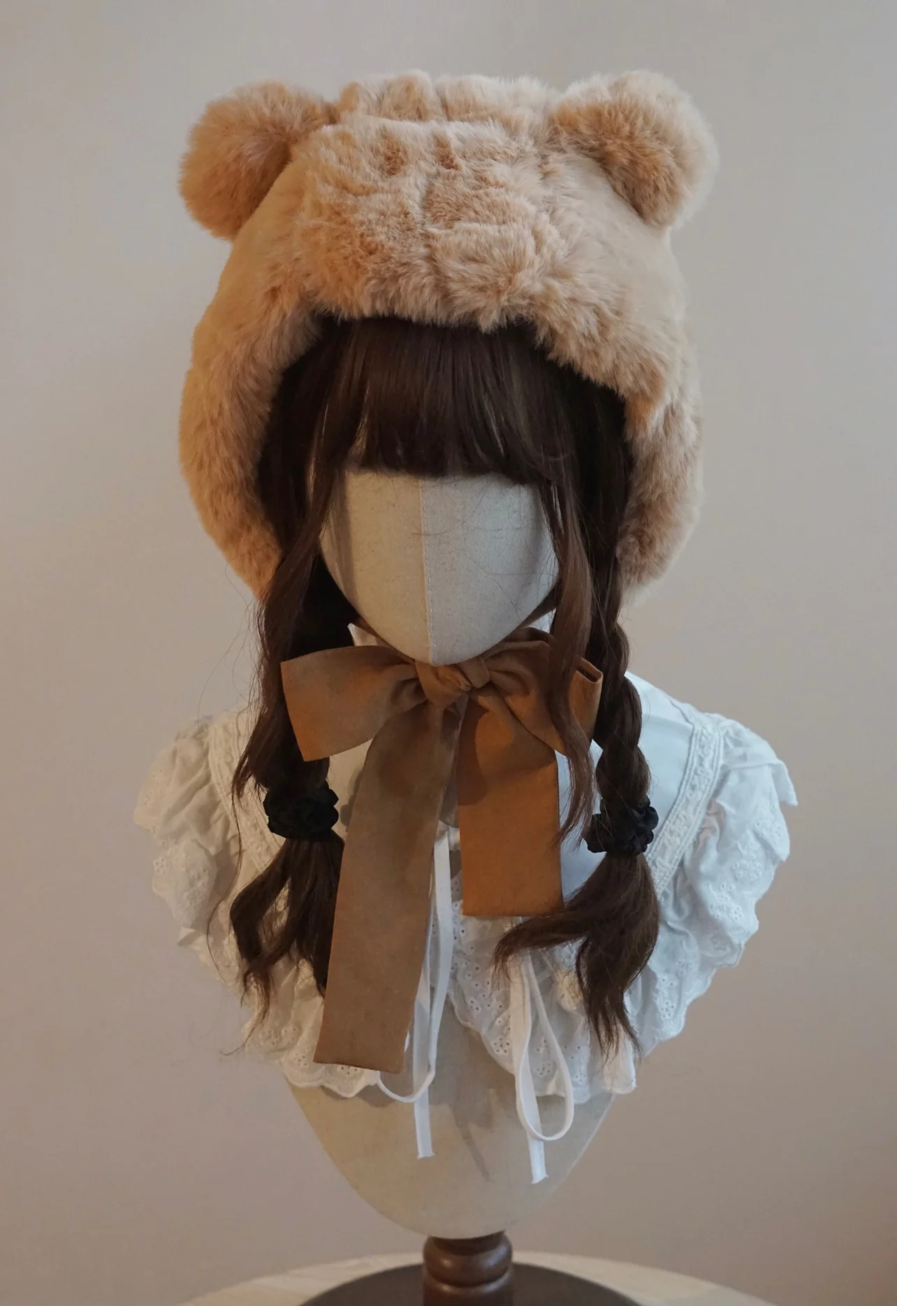 Besozealous - Winter Lolita Hat Bear Ears Hooded Hat - Image 3