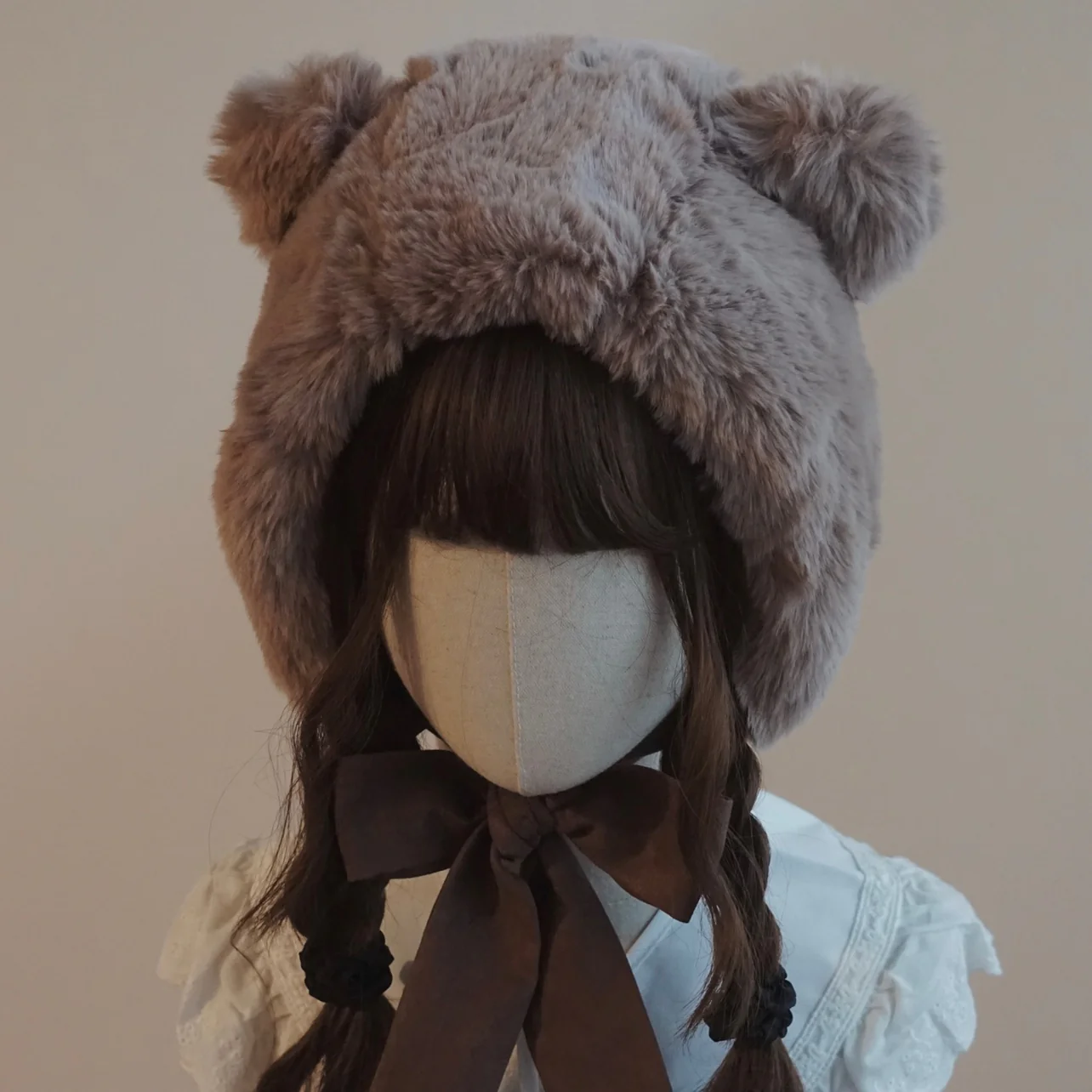 Besozealous - Winter Lolita Hat Bear Ears Hooded Hat - Image 4