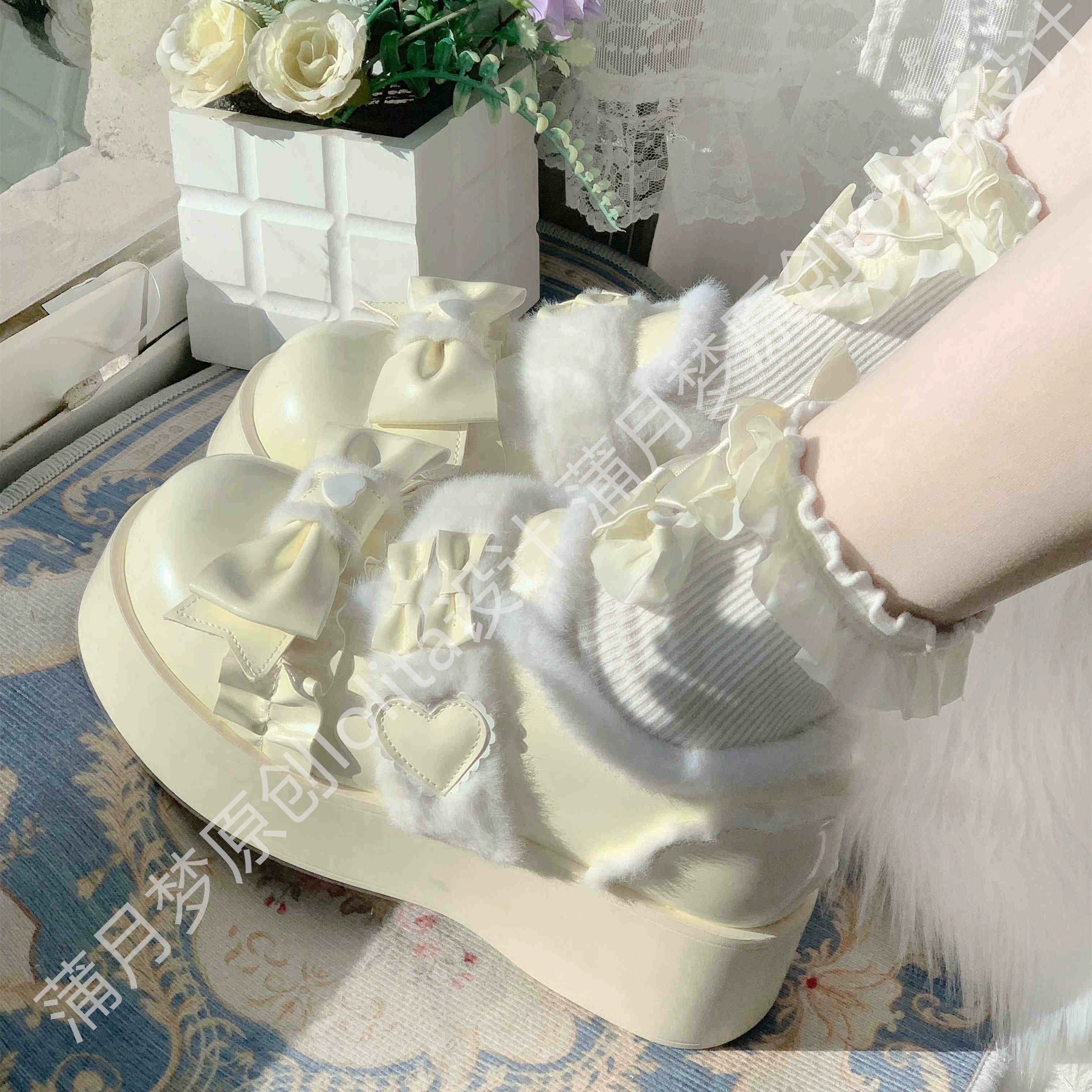 Cozy Cake - Winter Warm-lined Sweet Lolita Platform Shoes - Image 12