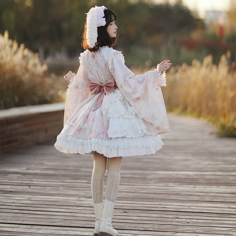 With PUJI - Xiaochunrihe - Wa Lolita OP Dress - Image 4