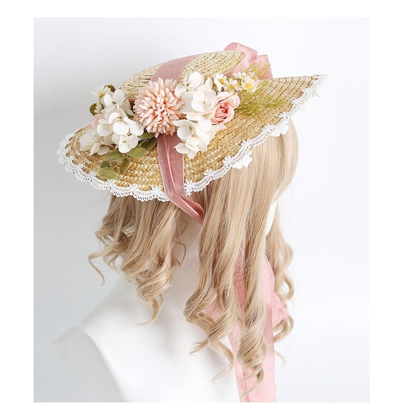 Xiaogui - Elegant Lolita Flower Bow Lace Sunhat - Image 8
